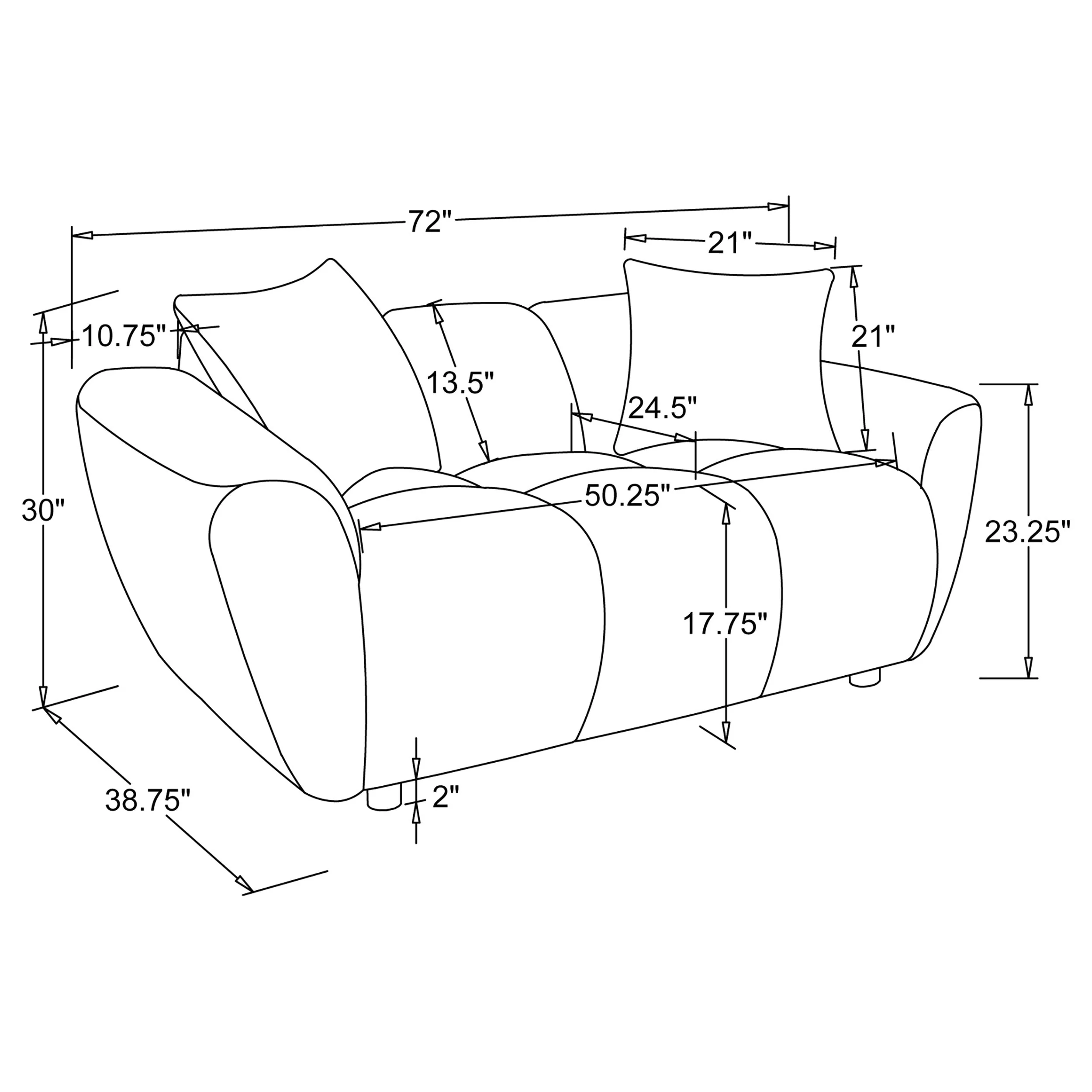 Destino Chenille Upholstered Splayed Arm Loveseat Greige - Image 11