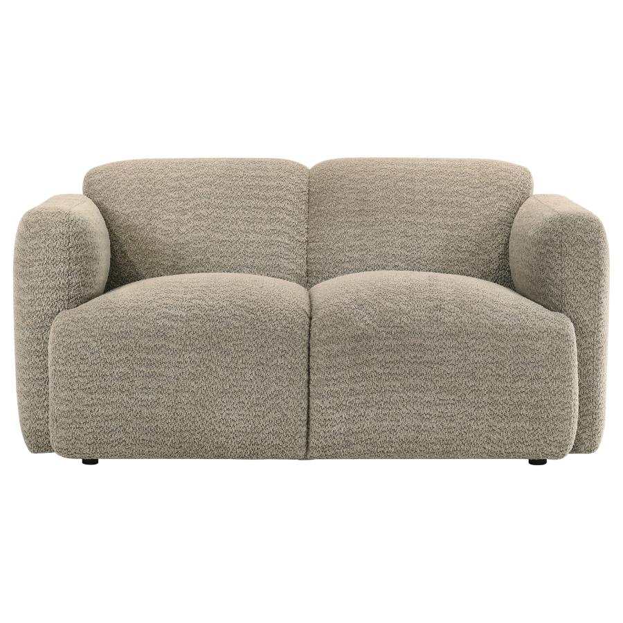 Dorset Fabric Upholstered Round Track Arm Loveseat - Image 2