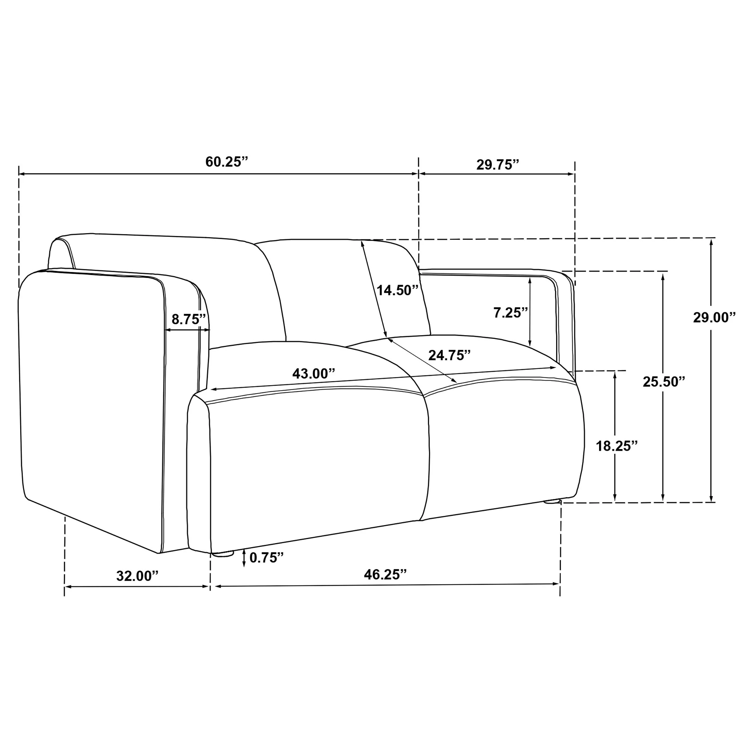 Dorset Fabric Upholstered Round Track Arm Loveseat - Image 23