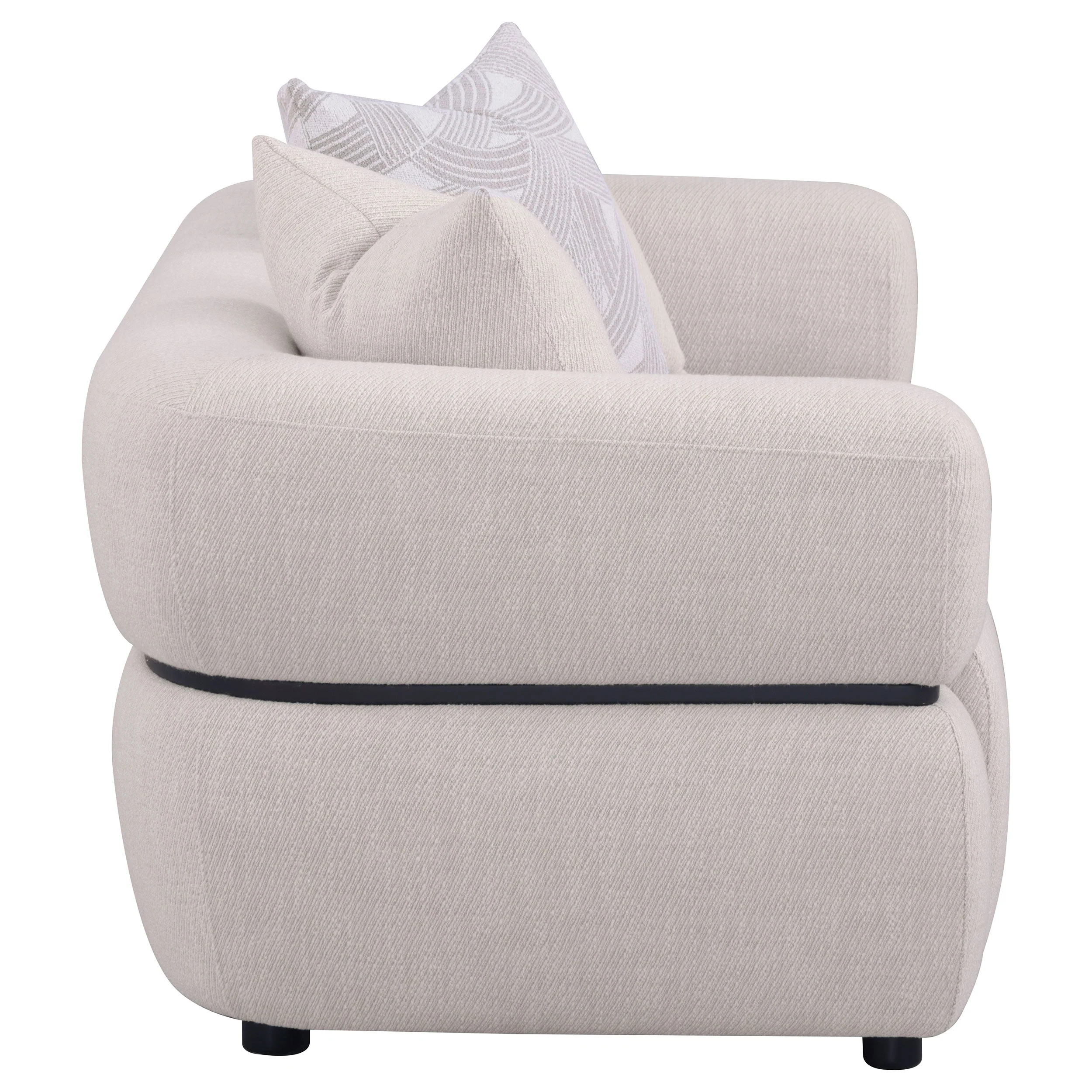 Jeanette 73-inch Fabric Upholstered Round Arm Loveseat Beige - Image 9