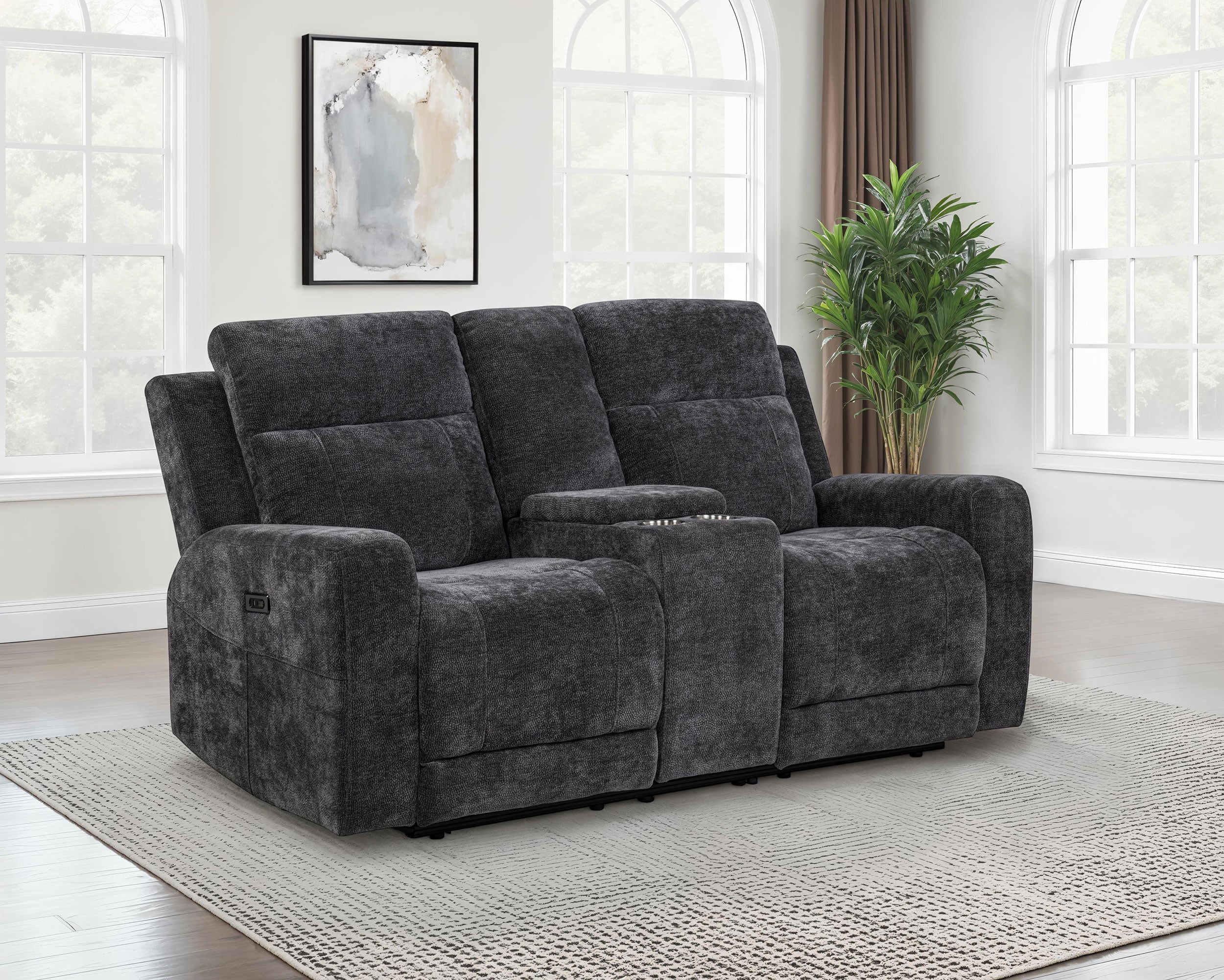 Kennett Chenille Upholstered Power Reclining Loveseat - Image 6