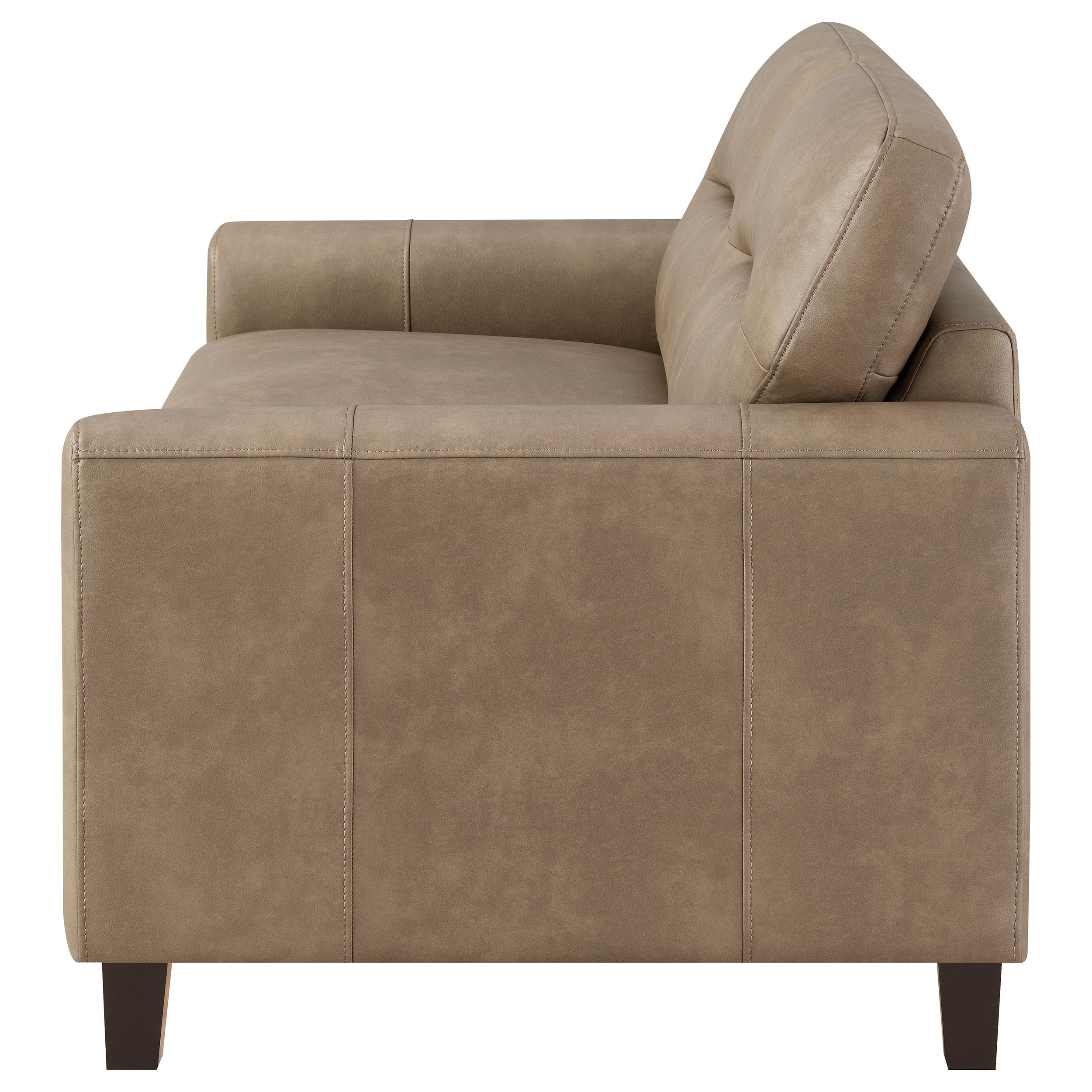 Scotland Faux Leather Upholstered Track Arm Loveseat - Image 12