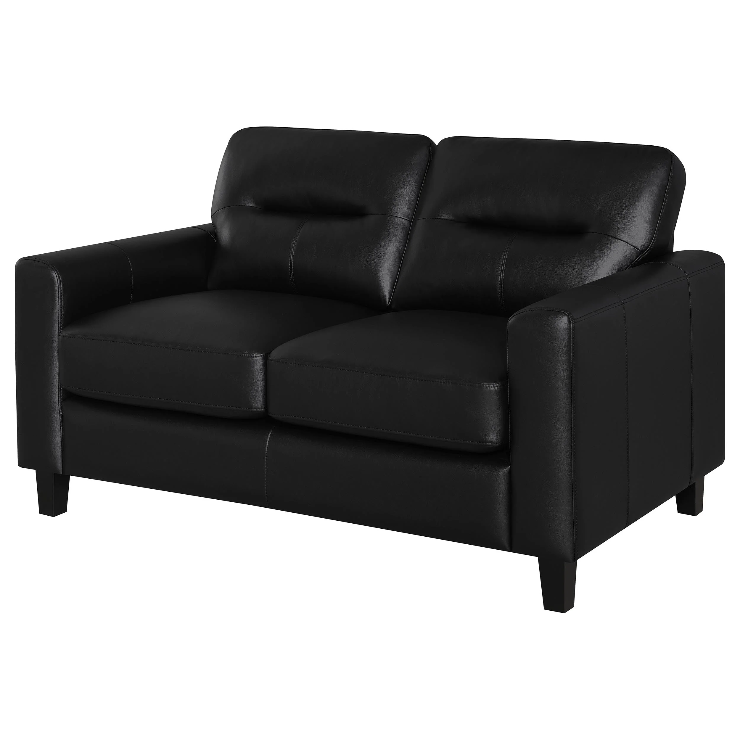 Scotland Faux Leather Upholstered Track Arm Loveseat - Image 9