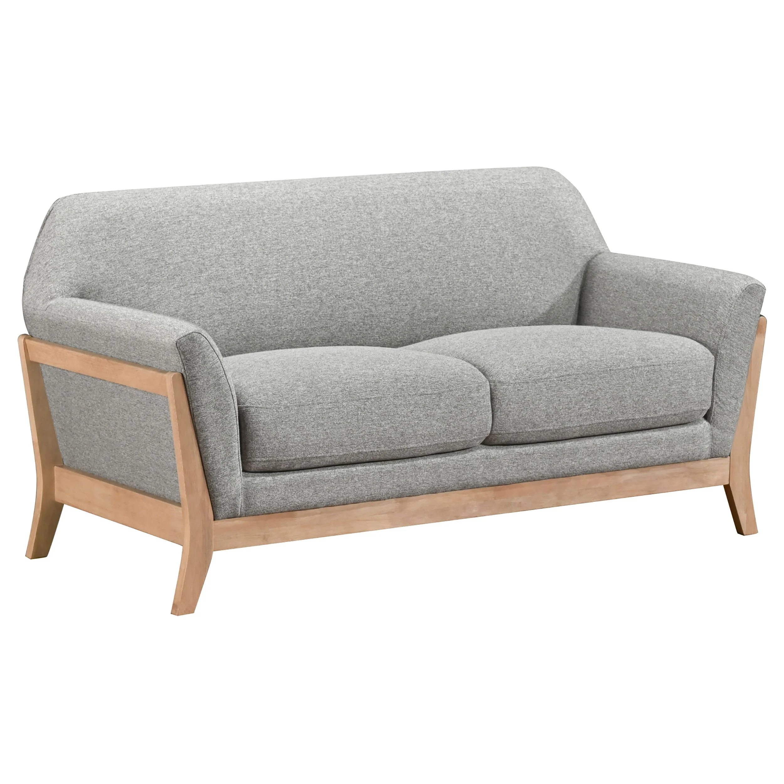 Vaughn Fabric Upholstered Flared Arm Loveseat Grey - Image 2
