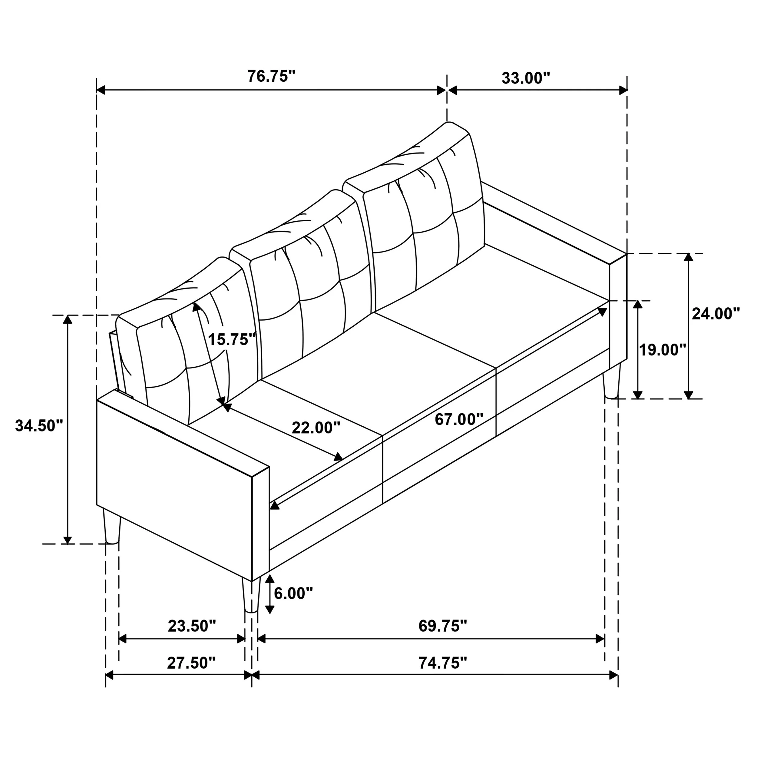 Bowen II Fabric Upholstered Track Arm Sofa - Image 23