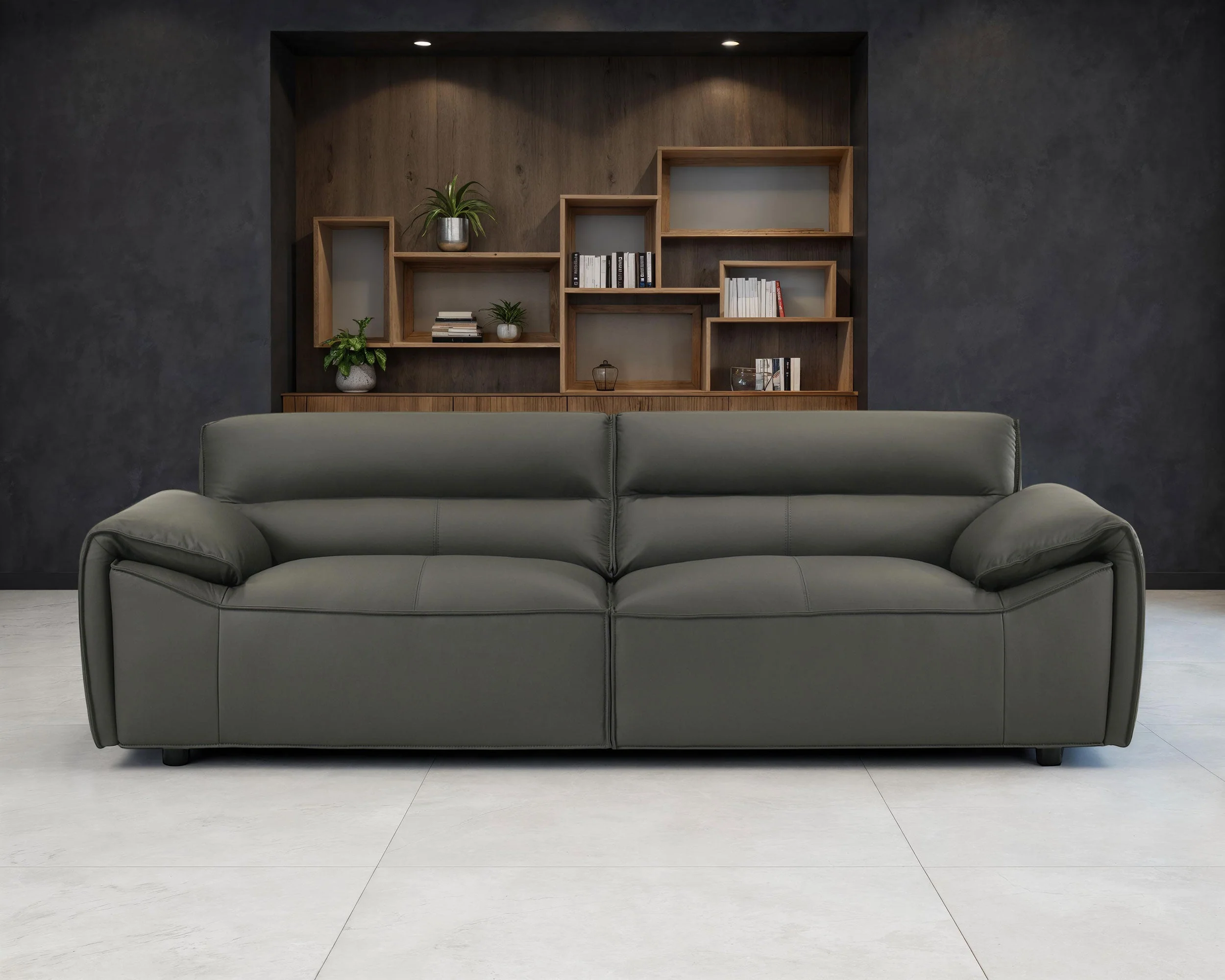 Buxton Top Grain Leather Upholstered Sofa - Image 6