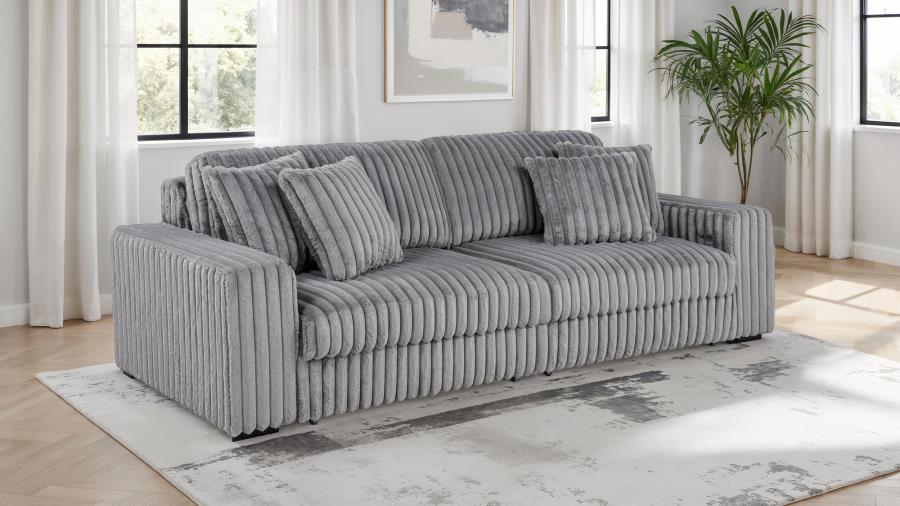 Jacana Corduroy Upholstered Dual Power Chaise Sofa - Image 2