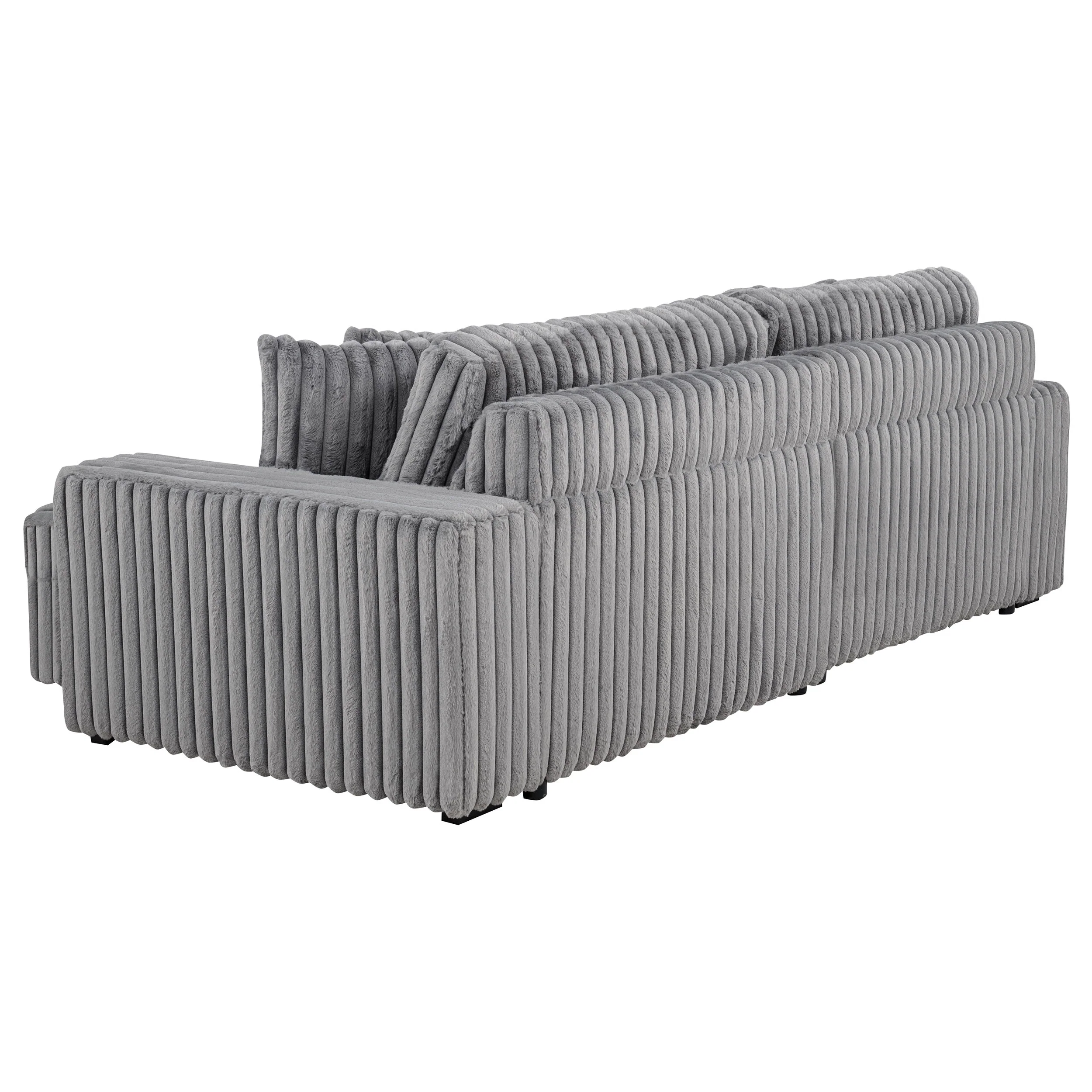 Jacana Corduroy Upholstered Dual Power Chaise Sofa - Image 26