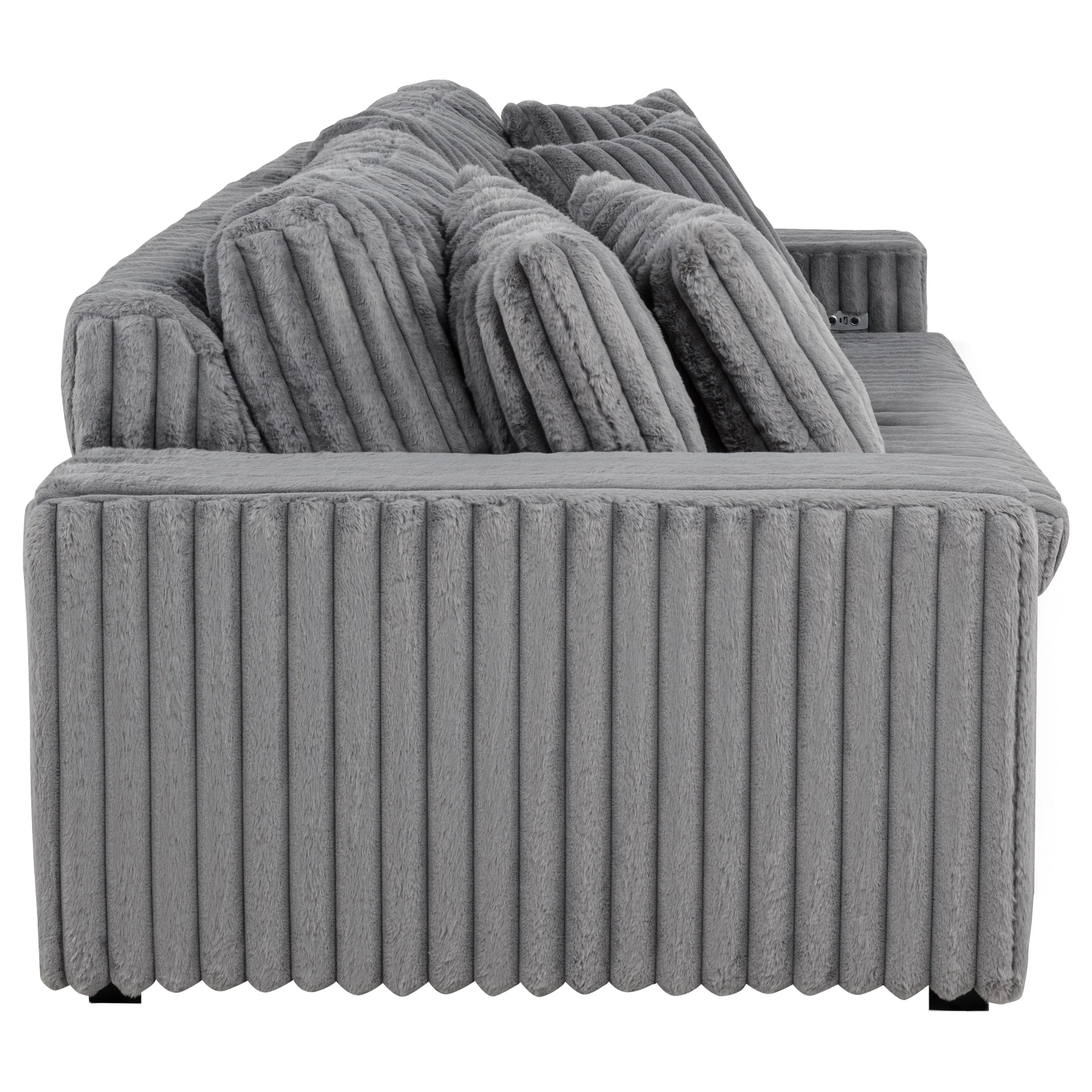 Jacana Corduroy Upholstered Dual Power Chaise Sofa - Image 29