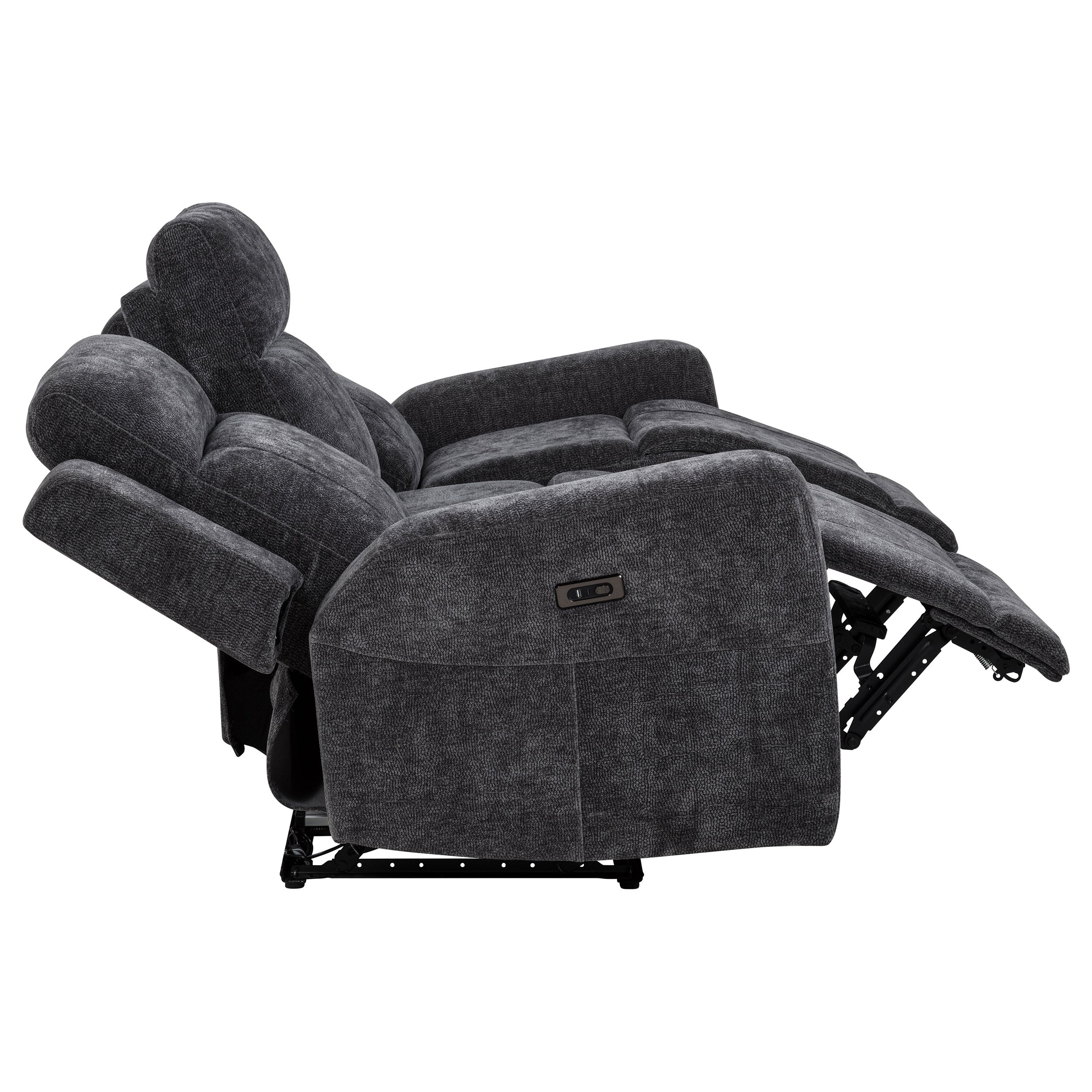 Kennett Chenille Upholstered Power Reclining Sofa - Image 18
