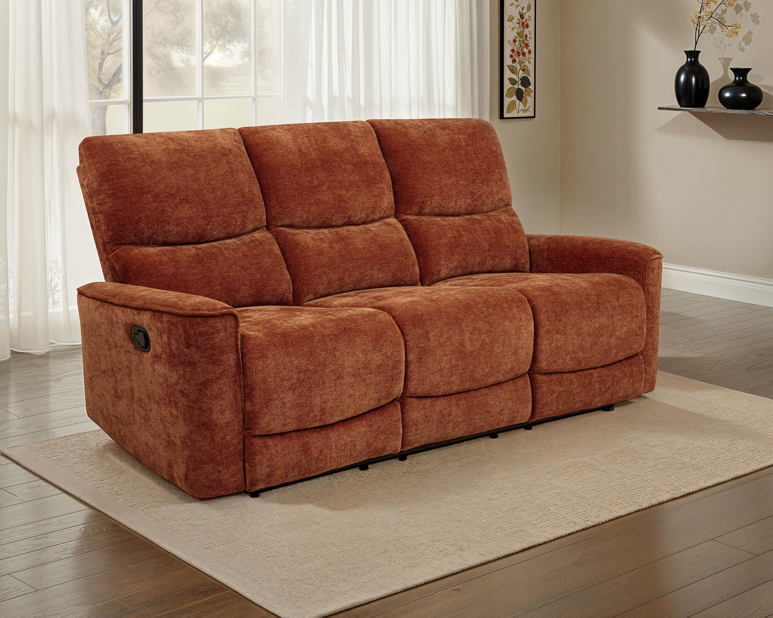 Navarro Chenille Upholstered Reclining Sofa - Image 6