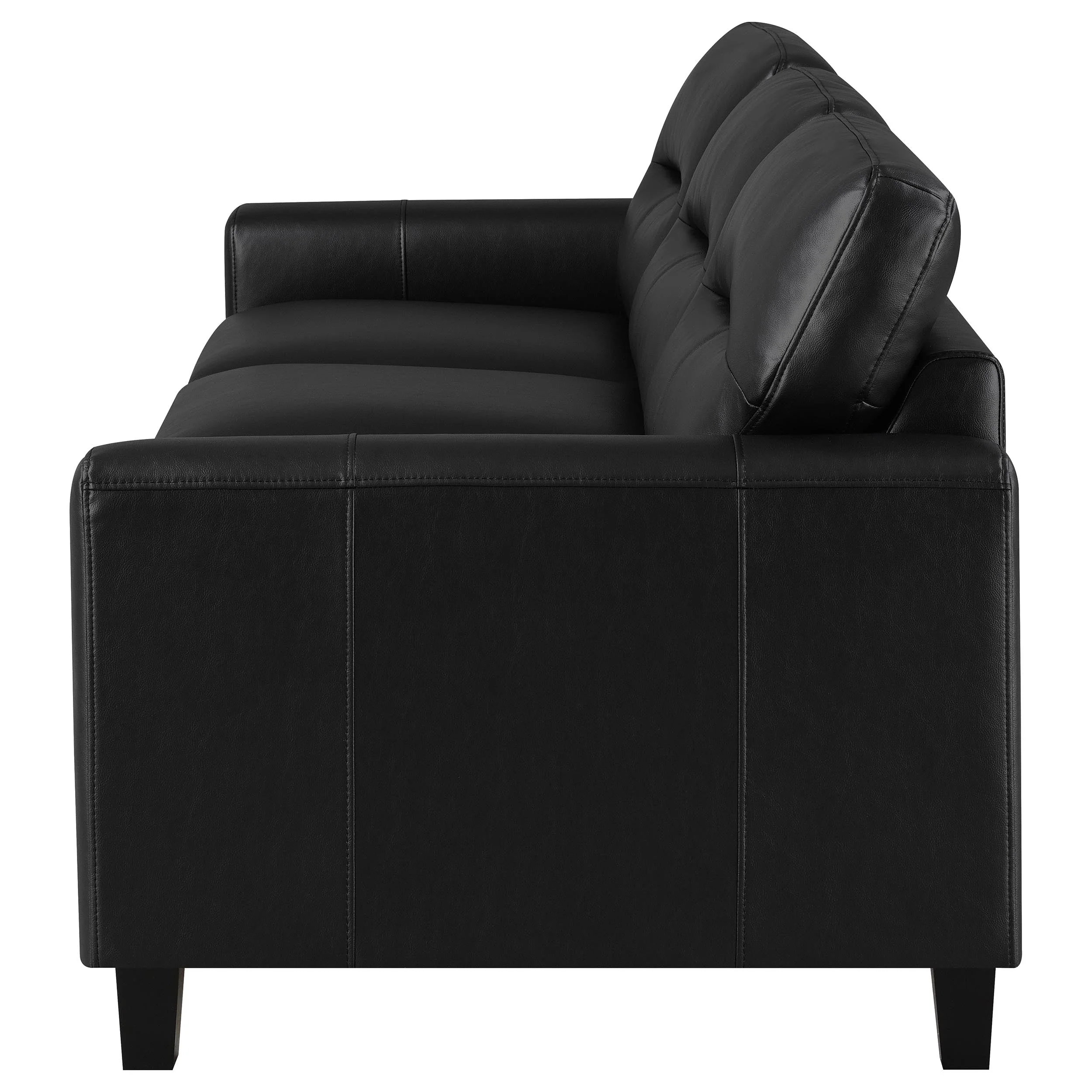 Scotland Faux Leather Upholstered Track Arm Sofa - Image 11