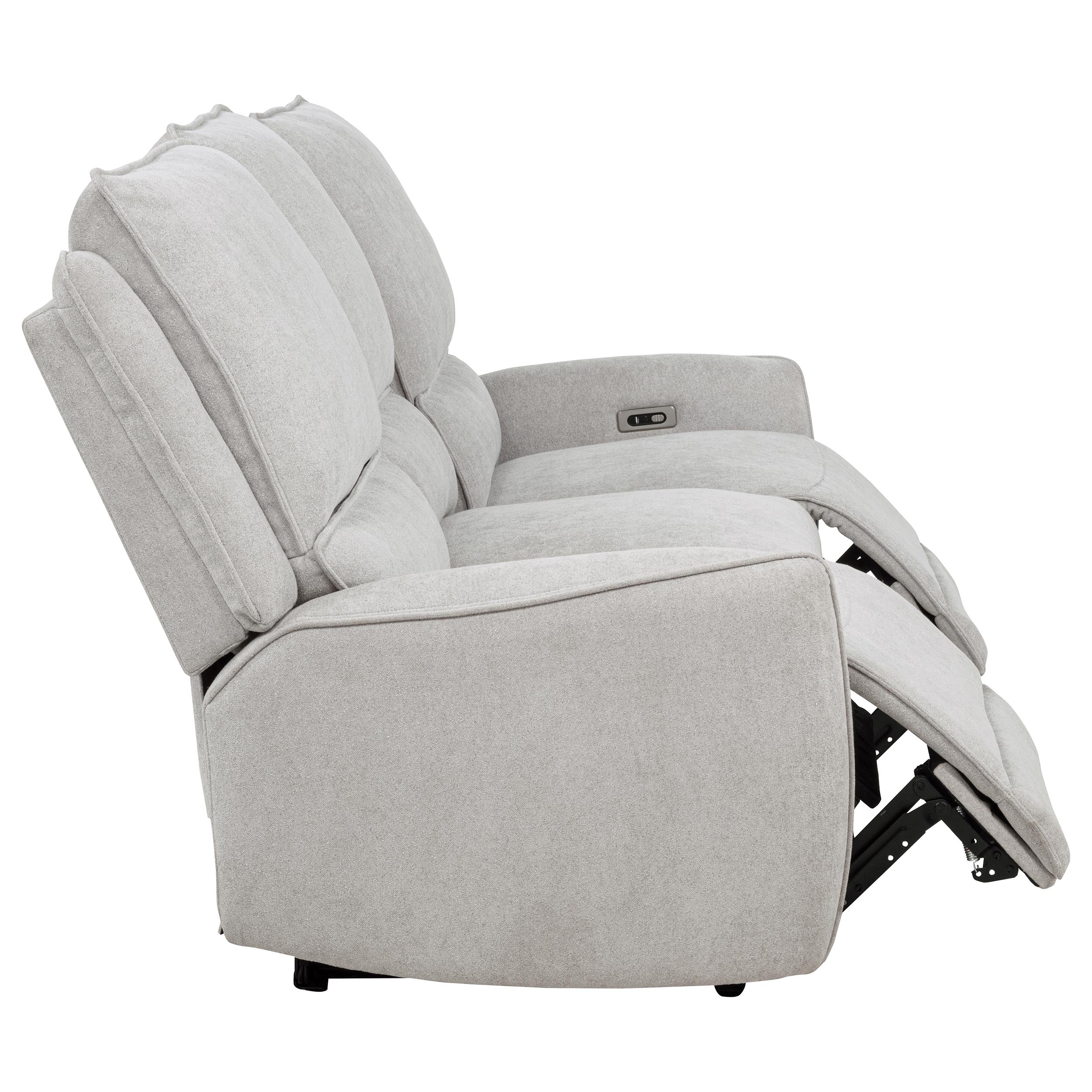 Sylmar Chenille Upholstered Power Reclining Sofa Dove Grey - Image 11