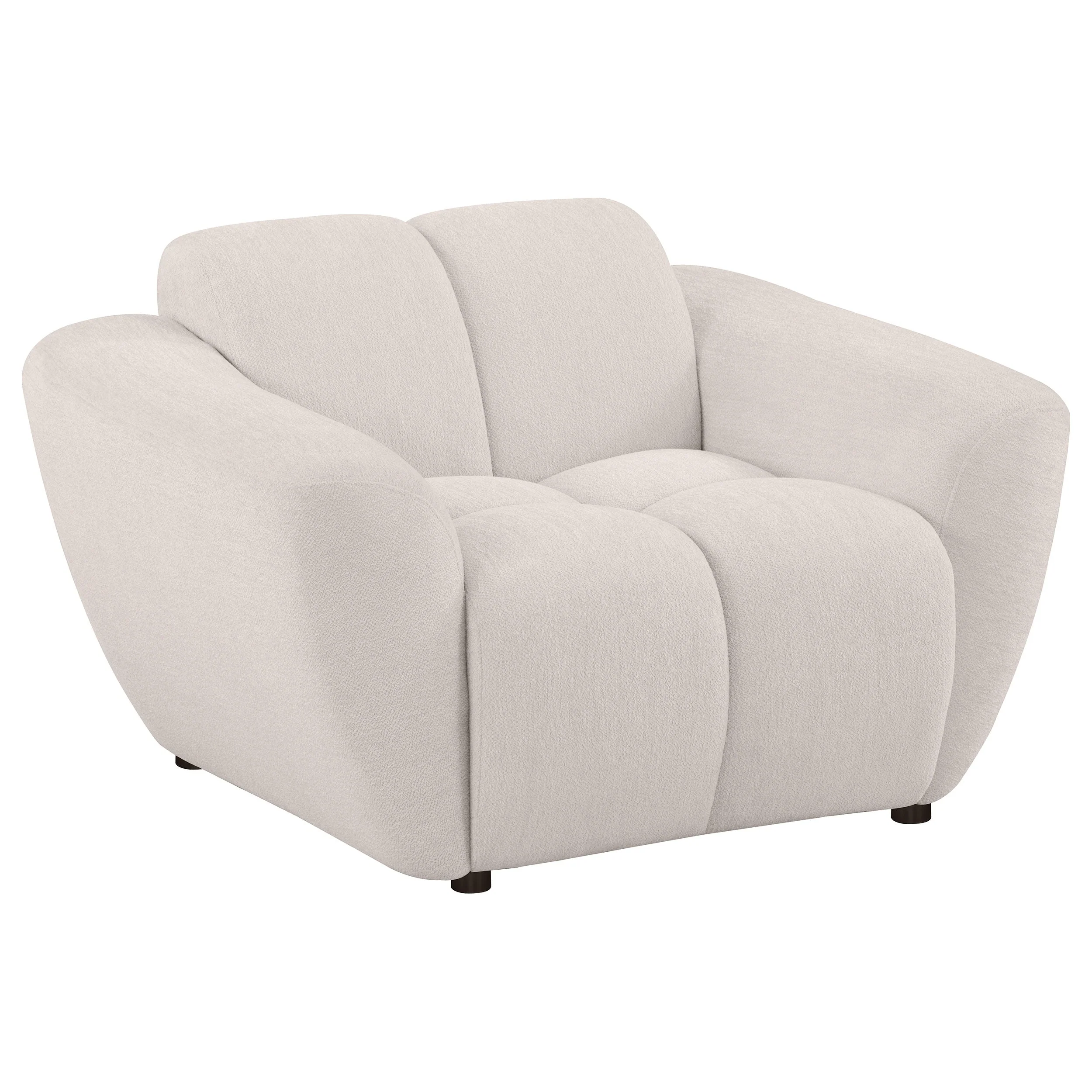 Destino Chenille Upholstered Splayed Arm Accent Chair Greige - Image 2