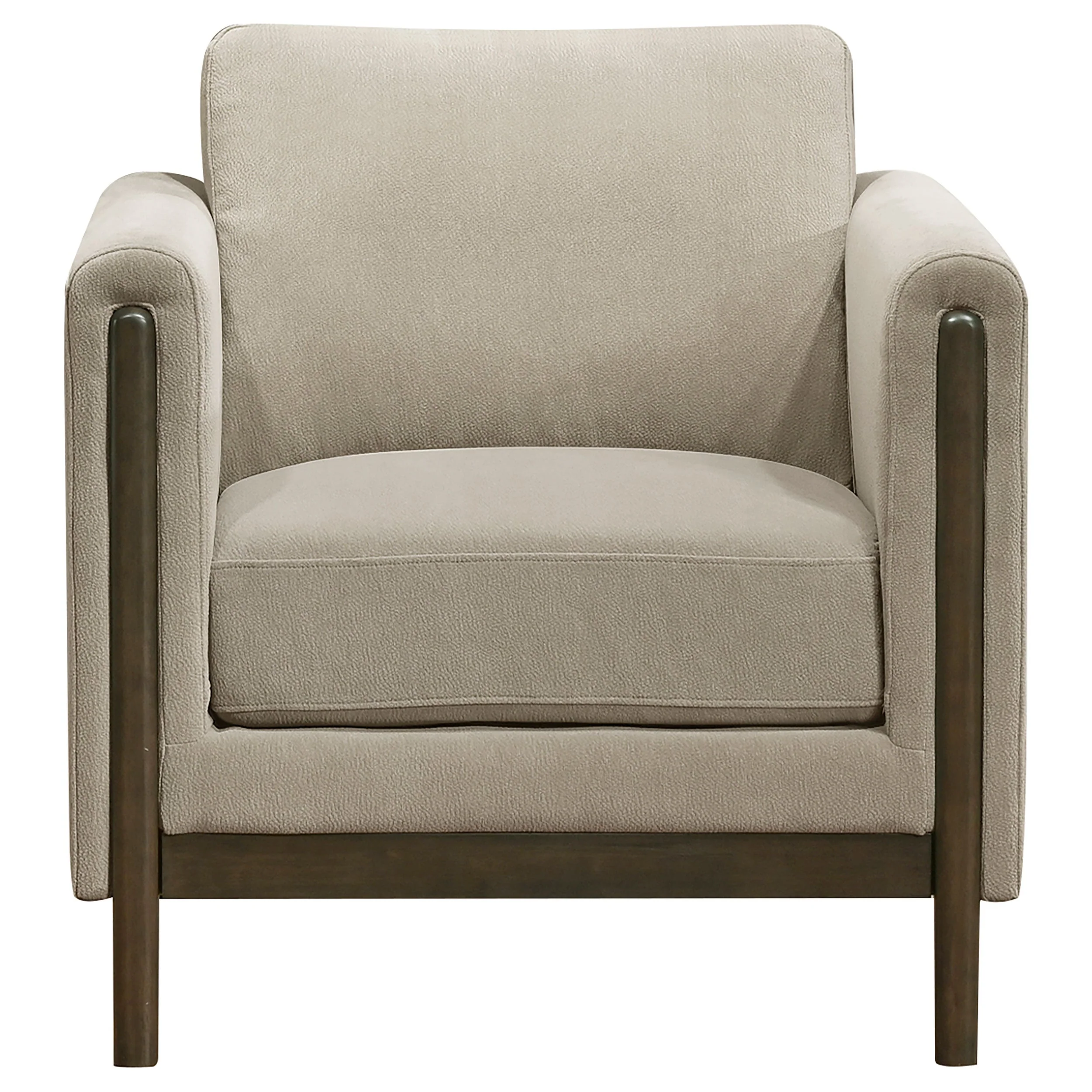 Islington Fabric Upholstered Panel Arm Accent Chair Taupe - Image 4