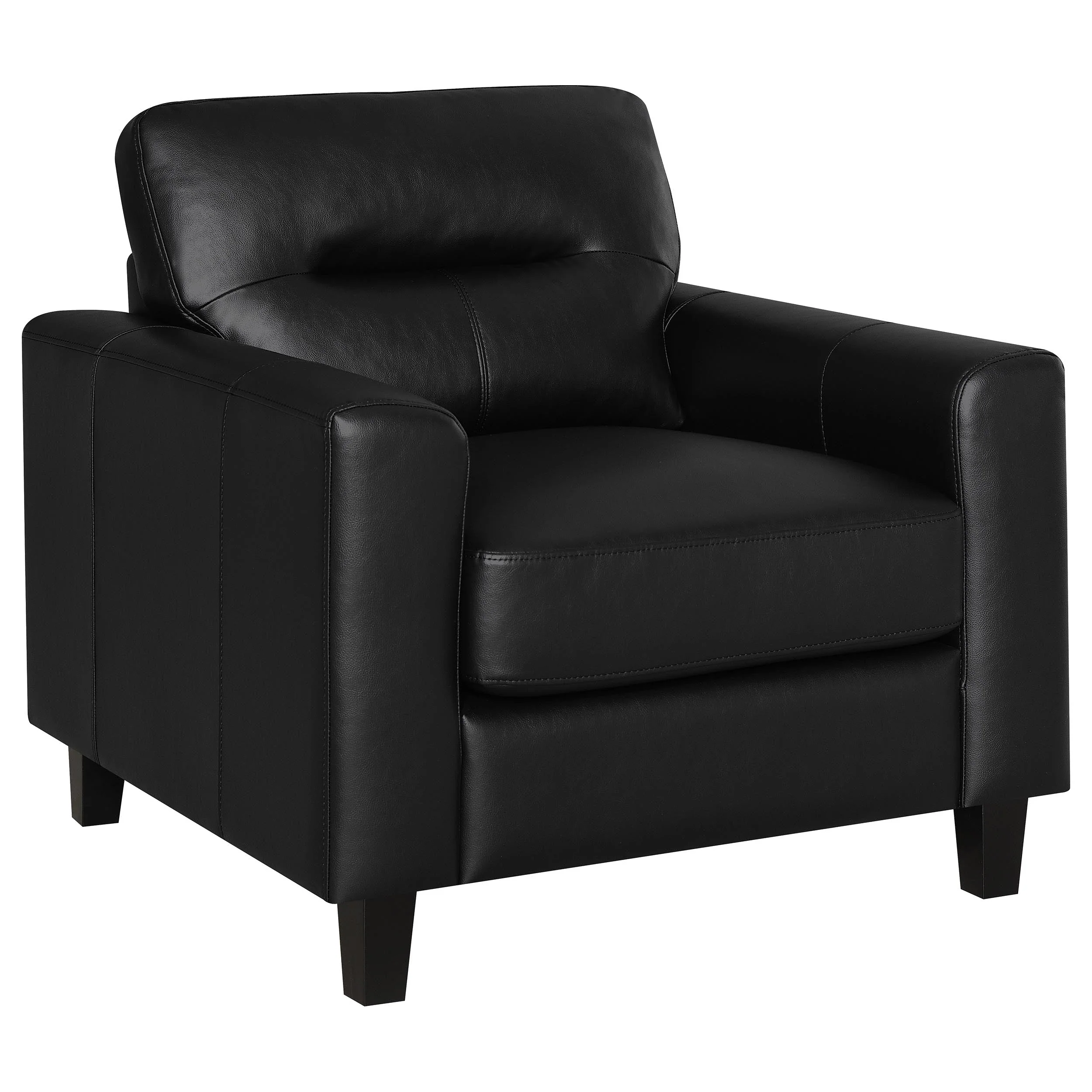 Scotland Faux Leather Upholstered Track Arm Chair - Image 3
