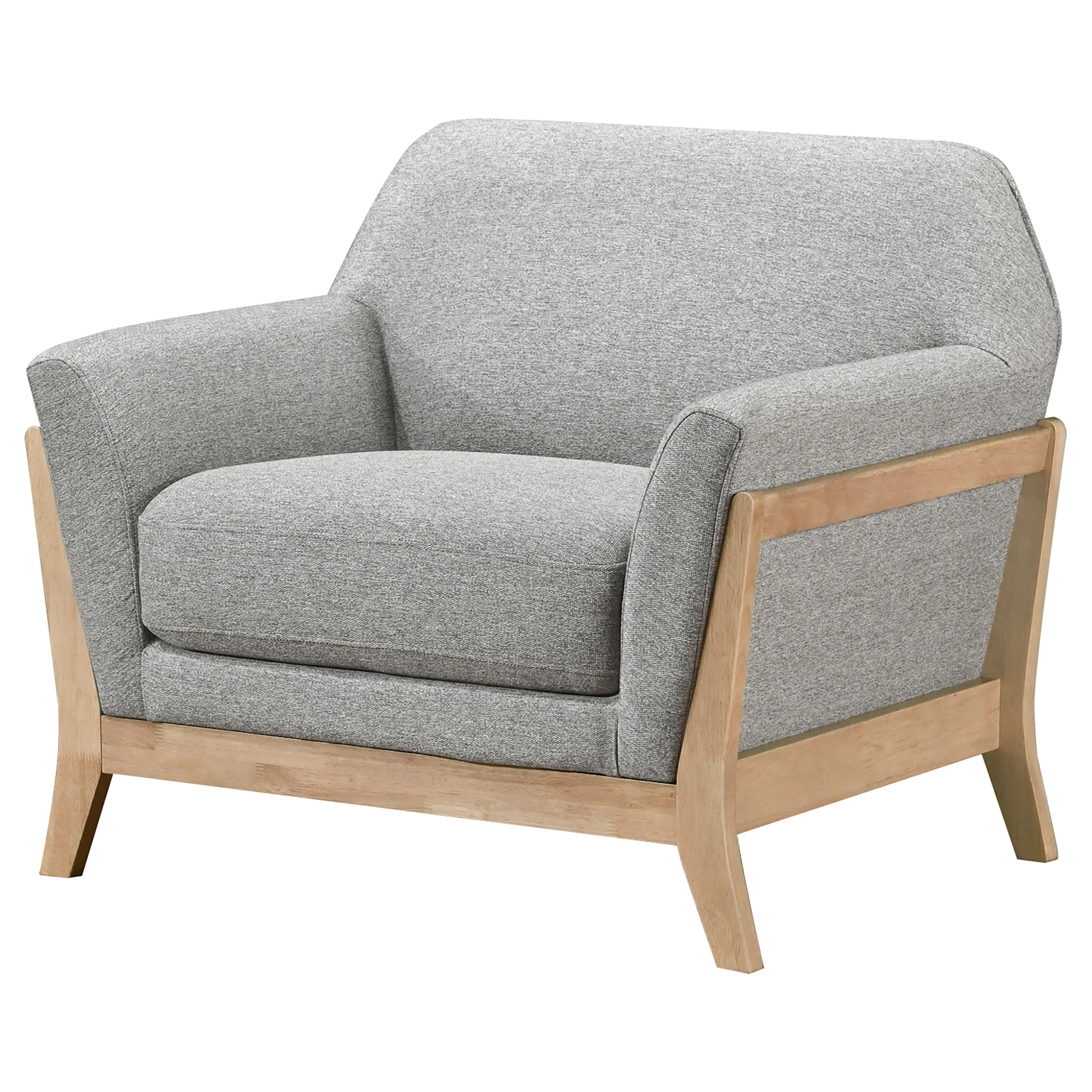 Vaughn Fabric Upholstered Flared Arm Accent Chair Grey - Image 5