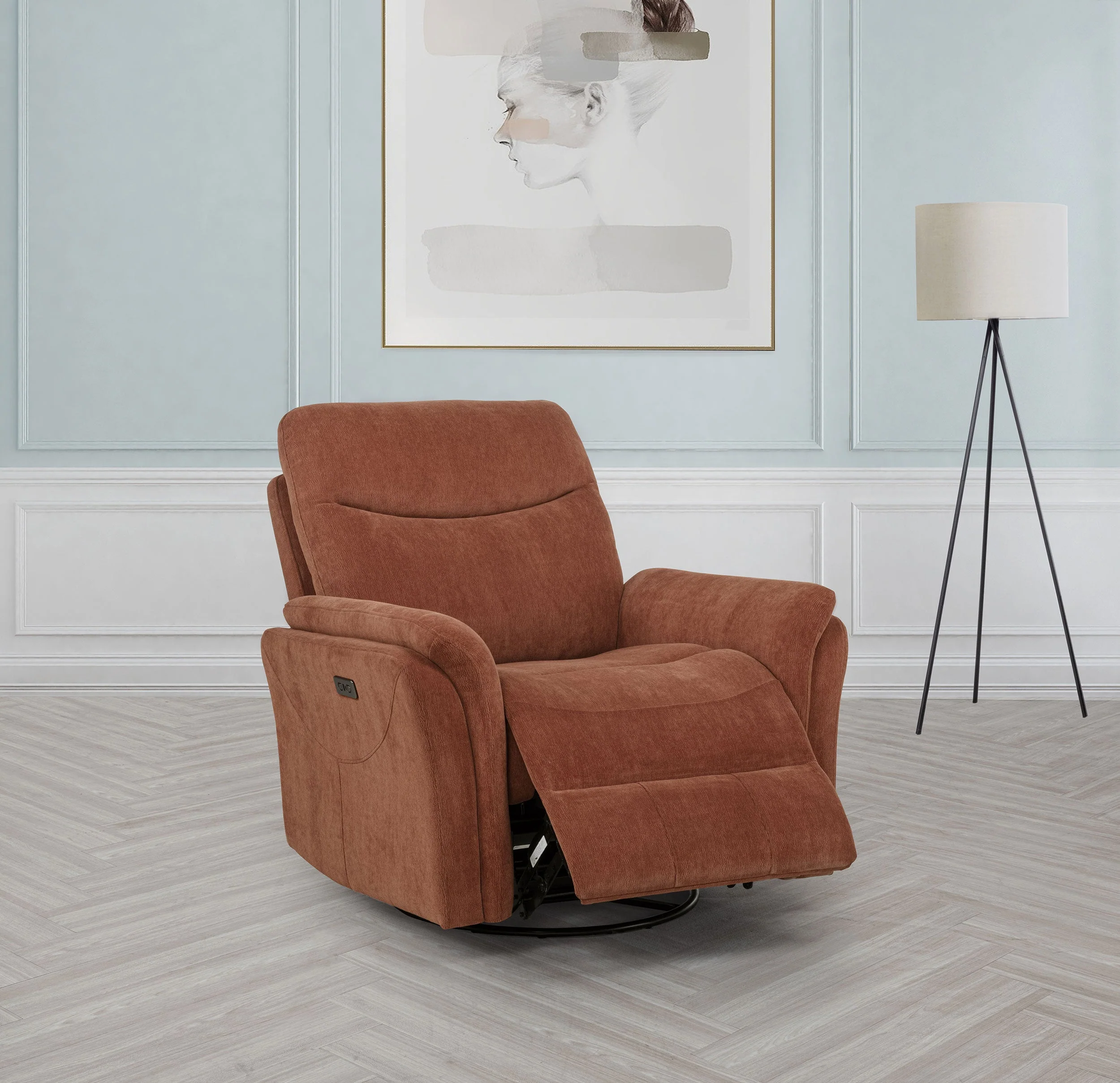 Adler Upholstered Power Swivel Glider Recliner - Image 11