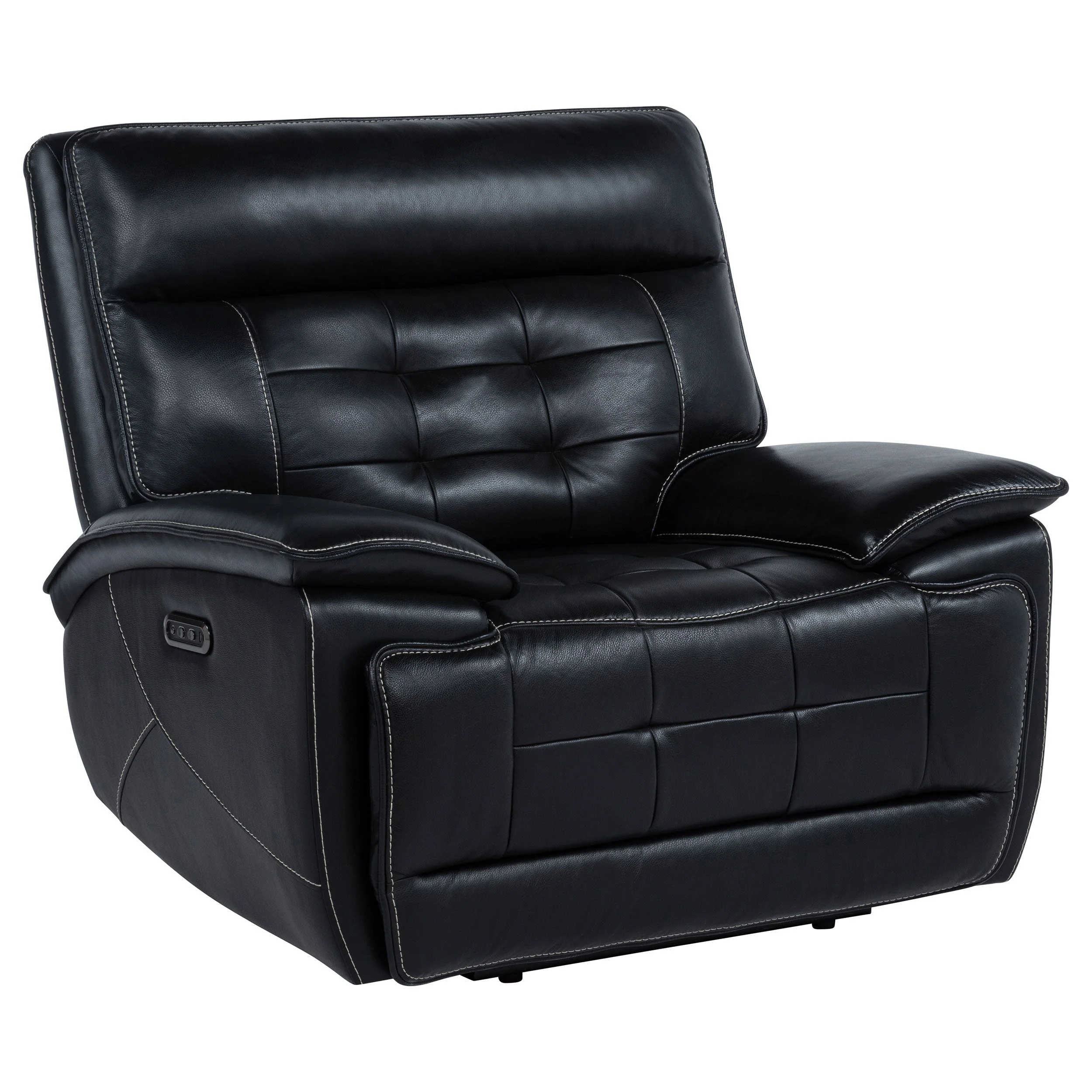 Hewitt Leather Upholstered Dual Power Recliner Chair Black - Image 2