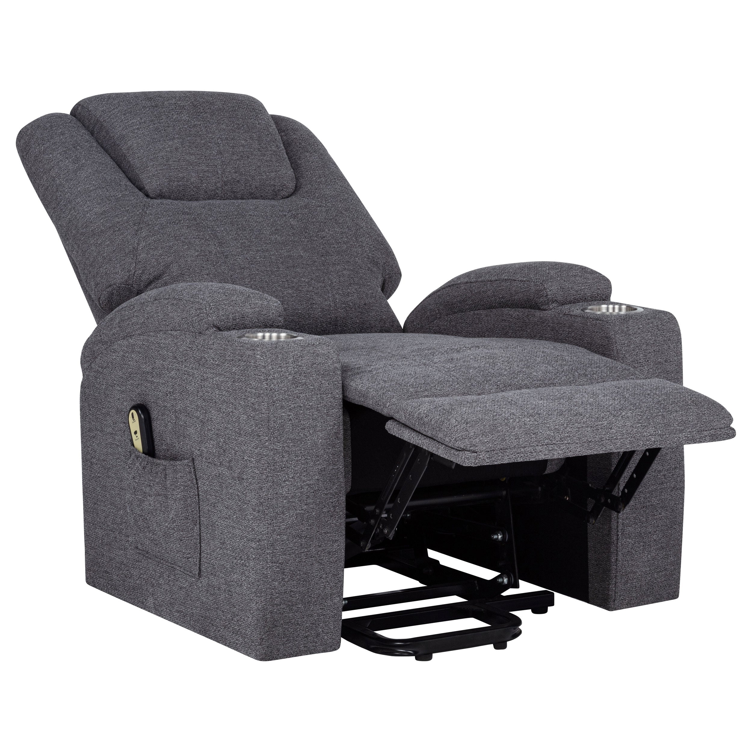 Louie Chenille Upholstered Power Lift Massage Chair - Image 15