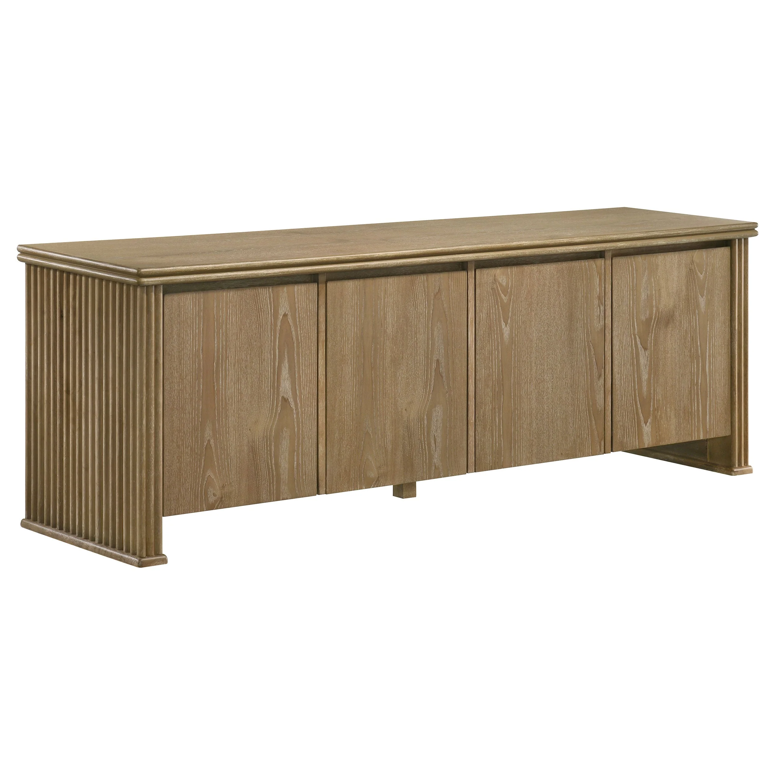 Adina 70-inch TV Stand Media Console Distressed Light Brown - Image 2