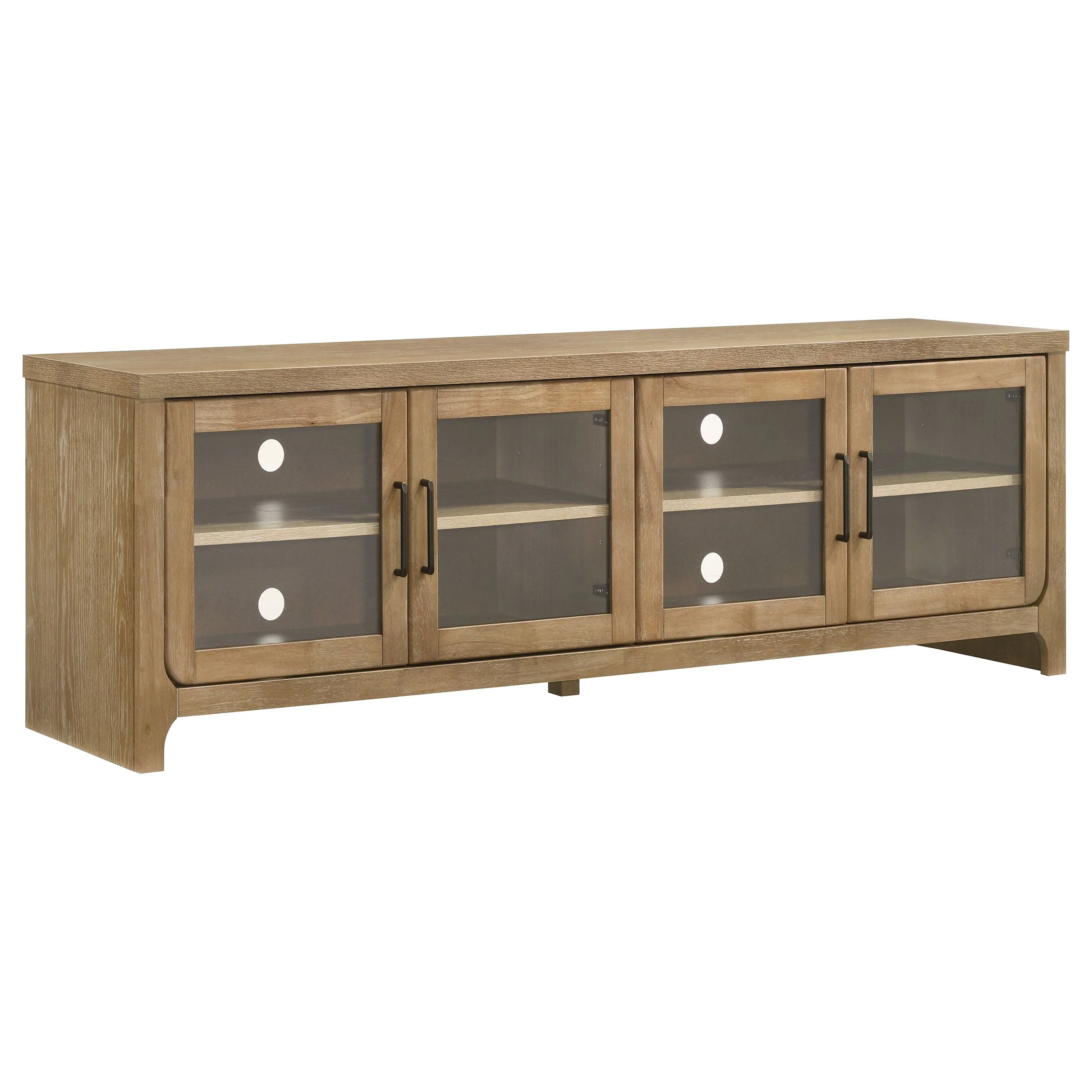 Brenham 79-inch 4-door TV Stand Media Console Washed Oak - Image 2