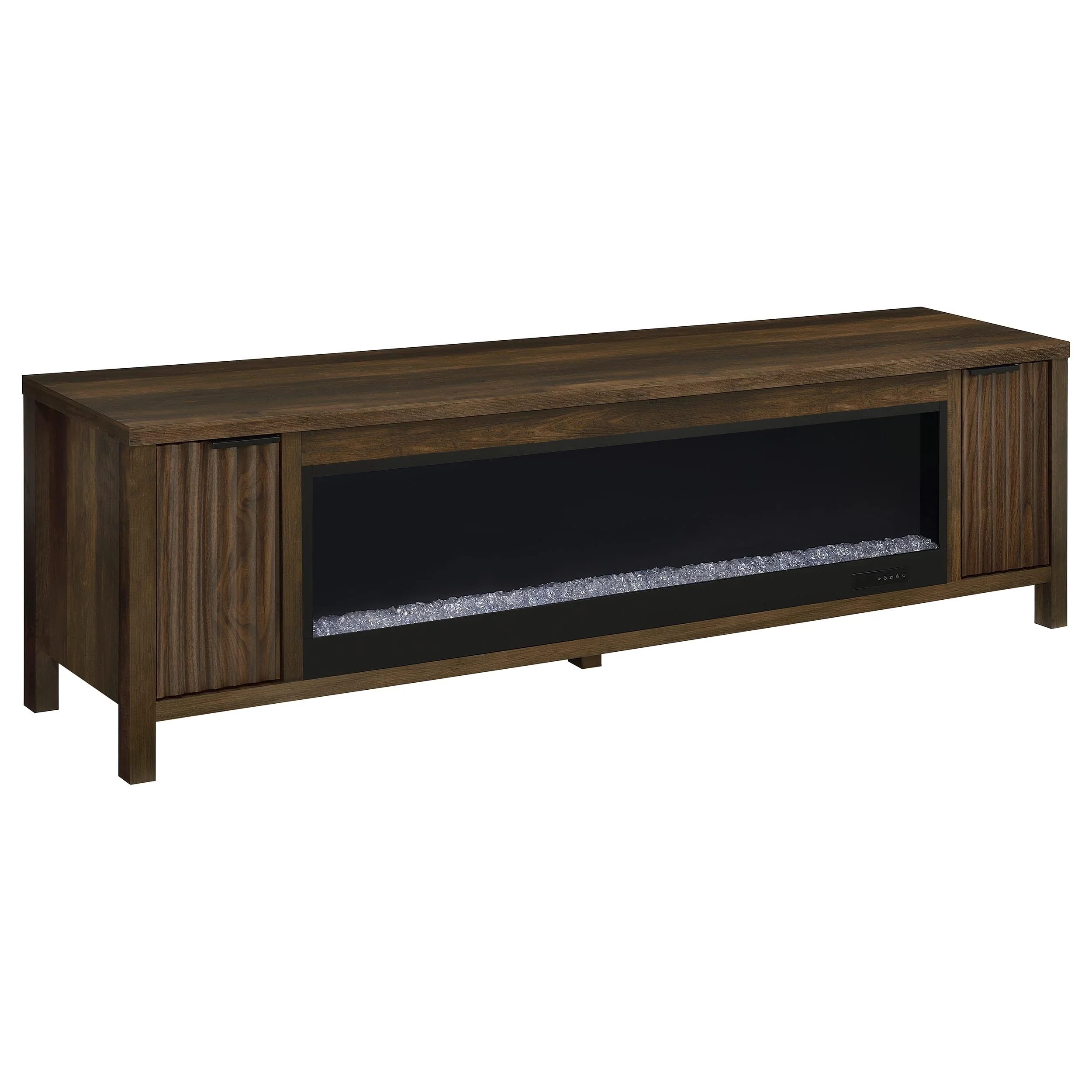 Carey 79-inch TV Stand Fireplace Media Console Dark Pine - Image 2