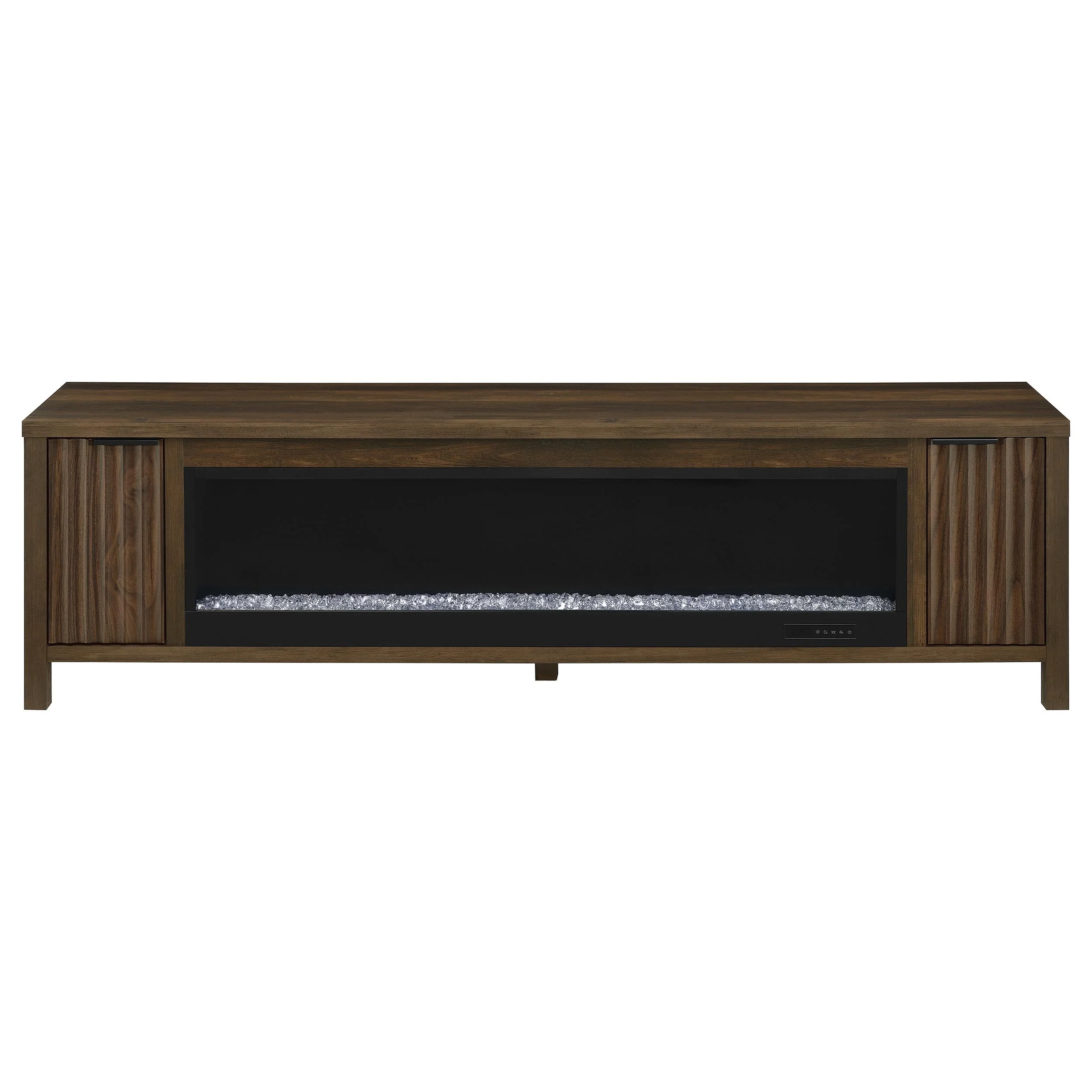 Carey 79-inch TV Stand Fireplace Media Console Dark Pine - Image 5
