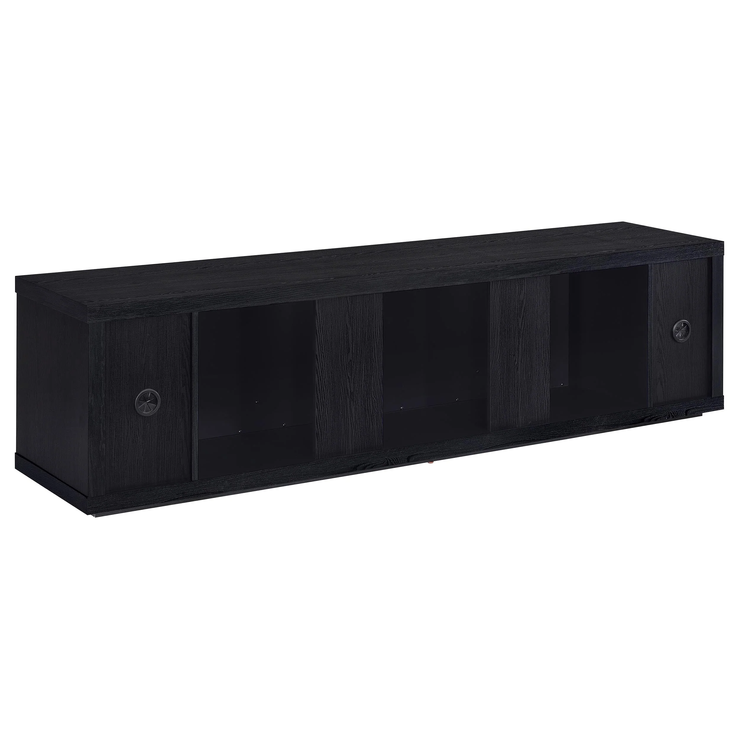 Deiter 79-inch TV Stand Fireplace Media Console Black - Image 7