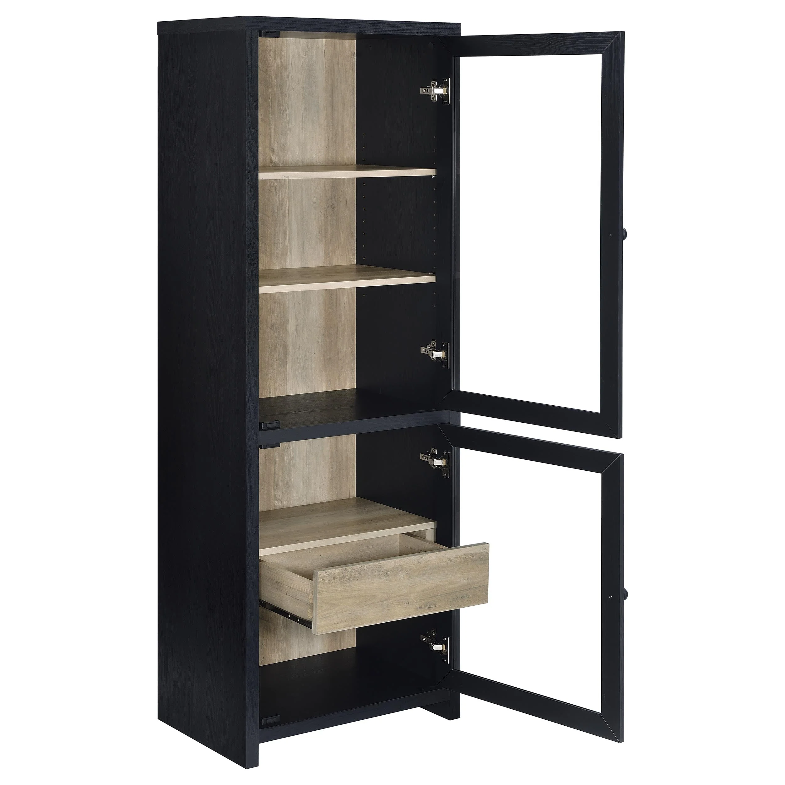 Denison 67-inch 2-door Media Tower Storage Cabinet Black - Image 4