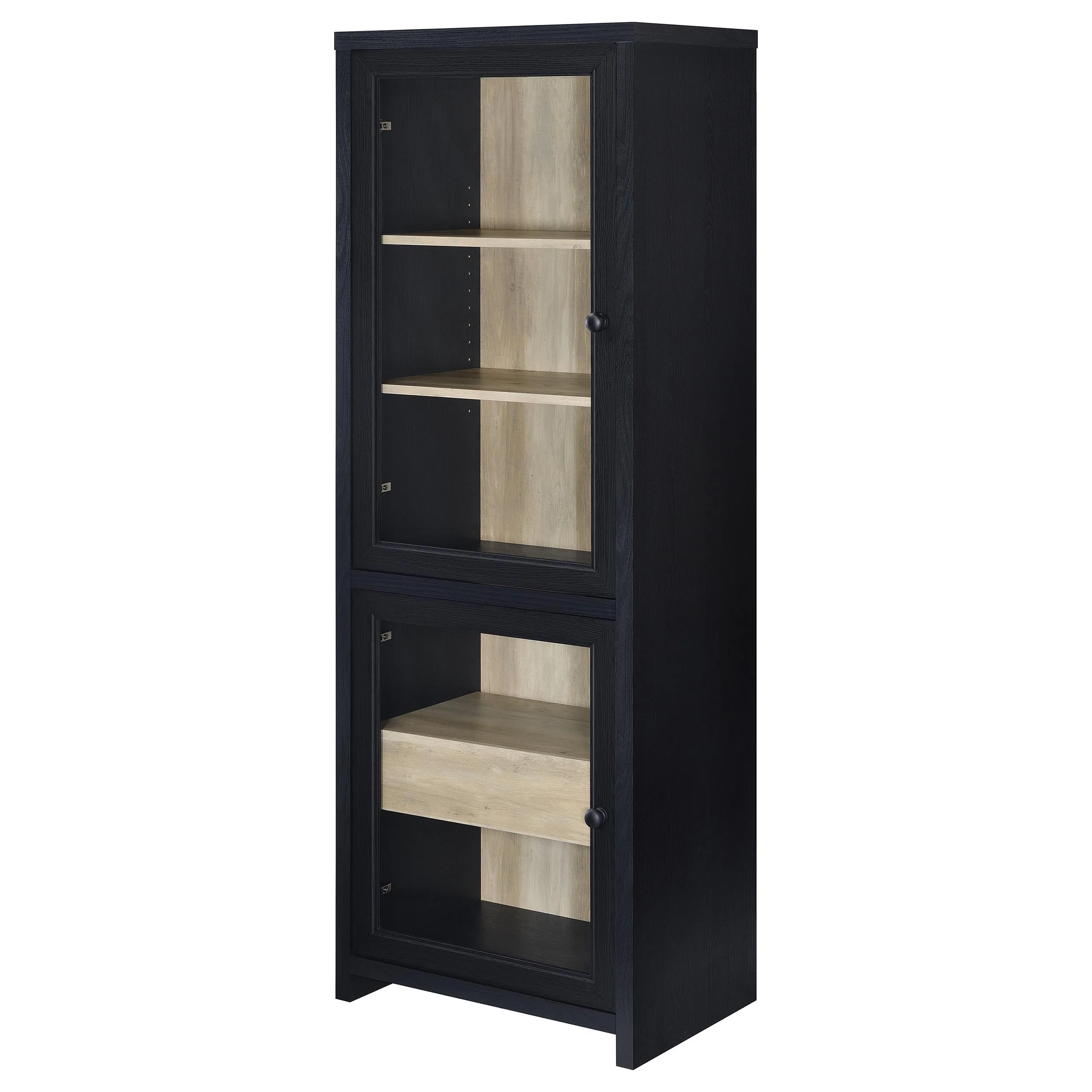 Denison 67-inch 2-door Media Tower Storage Cabinet Black - Image 6