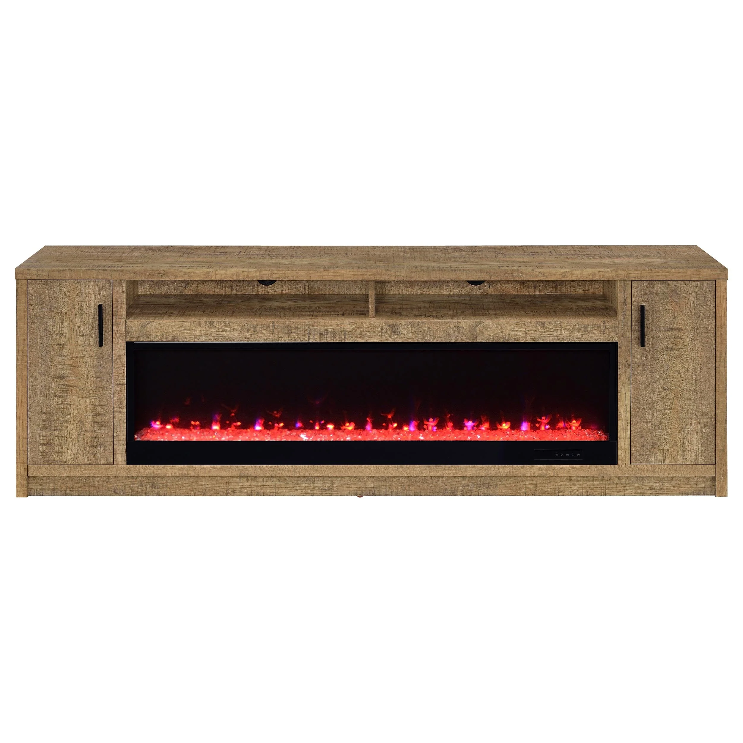 Eddy 79-inch 2-door TV Stand Fireplace Media Console Mango - Image 6