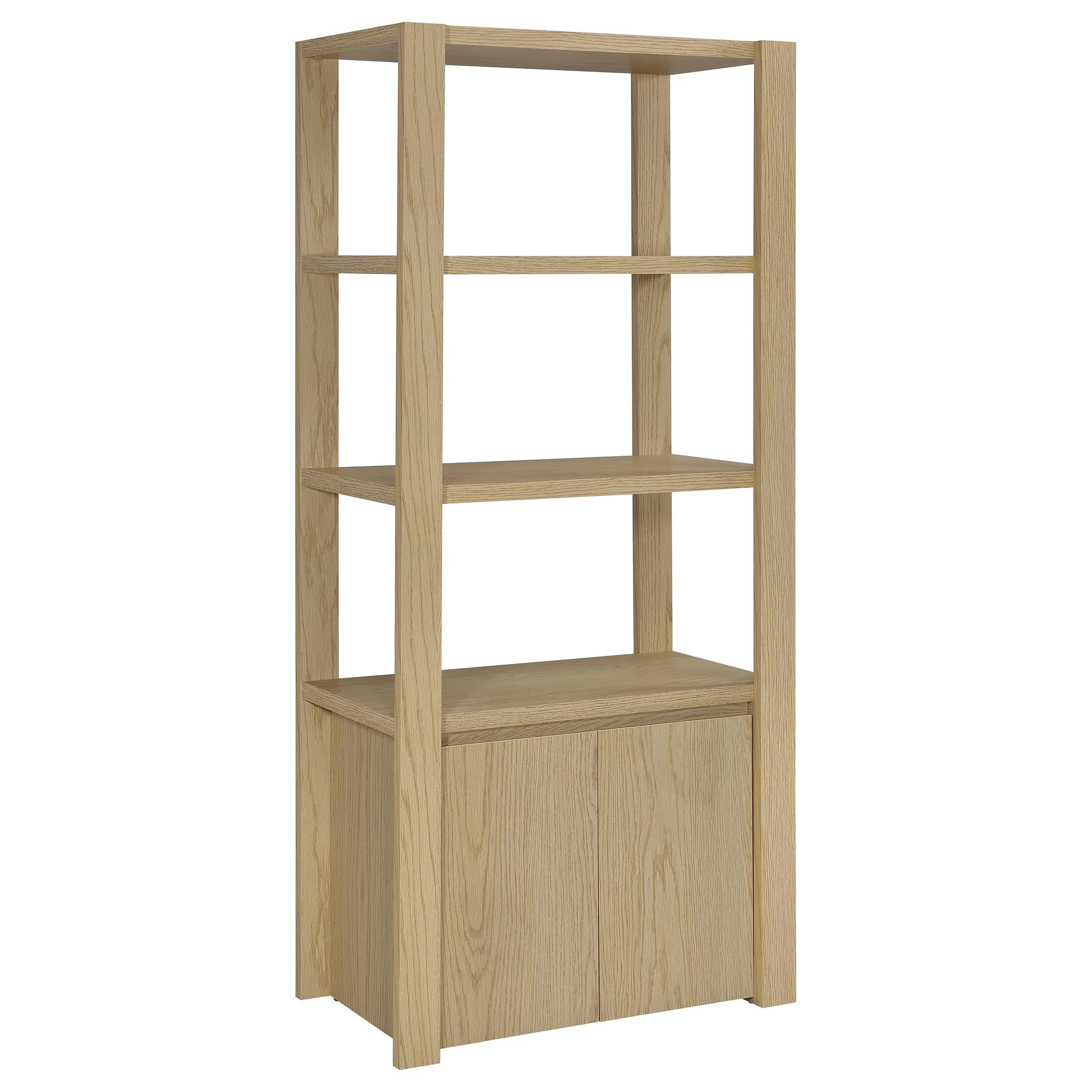 Laurelton 3-shelf Media Tower Tall Pier Cabinet Light Oak - Image 2