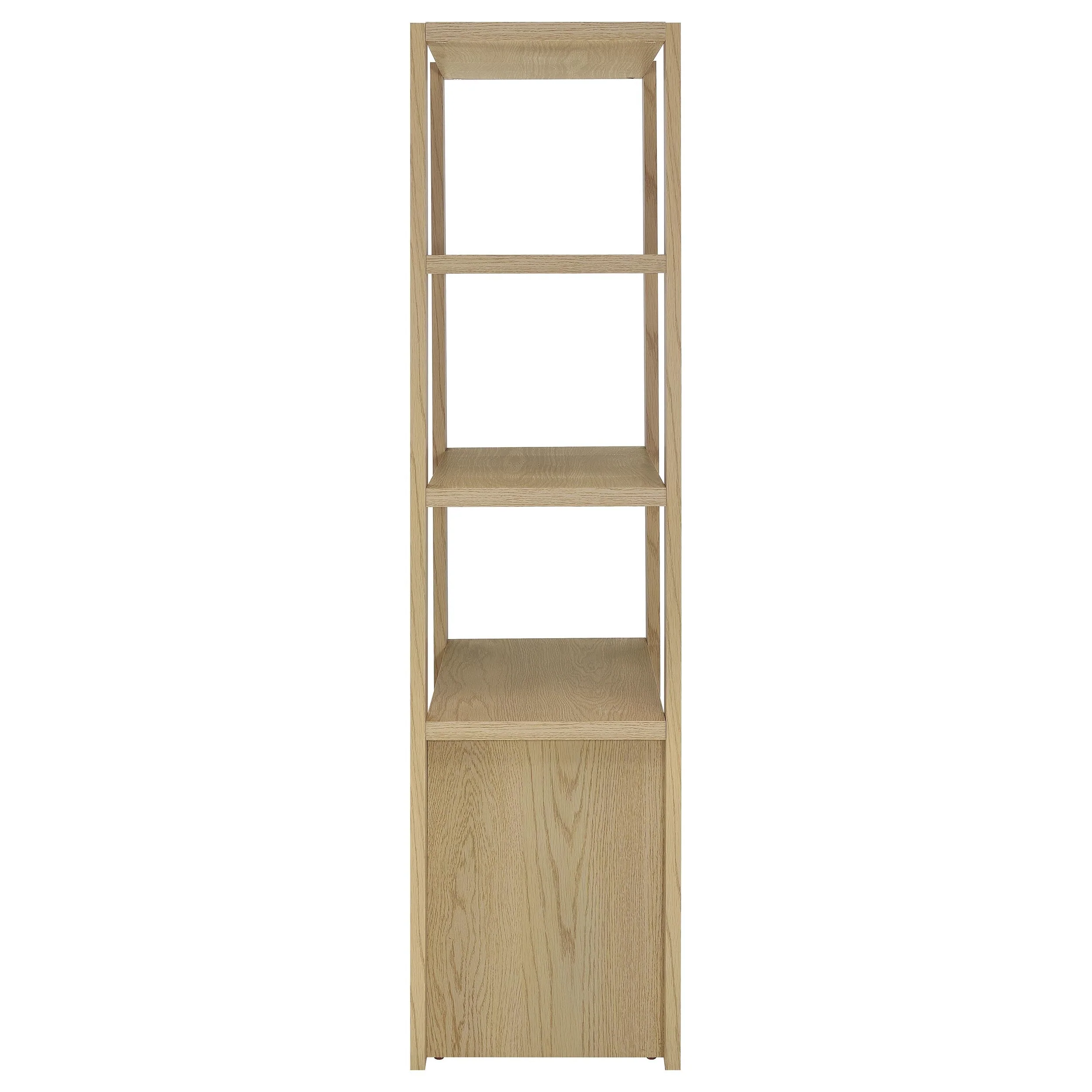 Laurelton 3-shelf Media Tower Tall Pier Cabinet Light Oak - Image 7