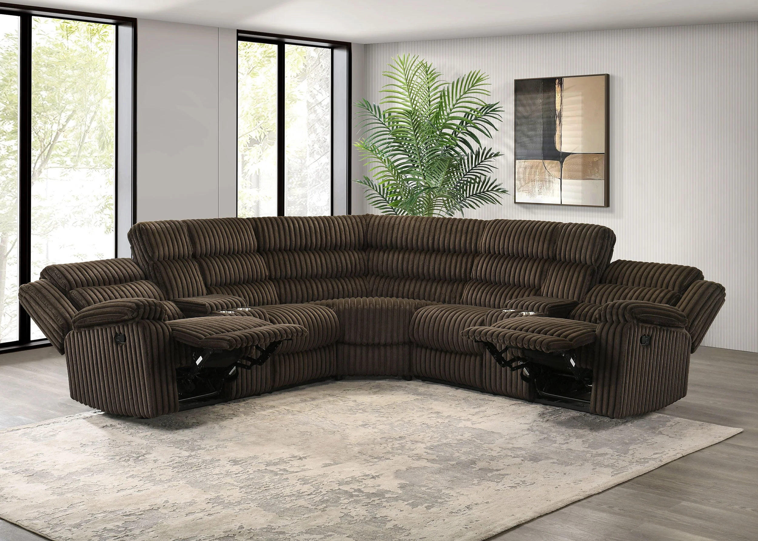 Atkinson Upholstered Reclining Sectional Sofa - Image 9