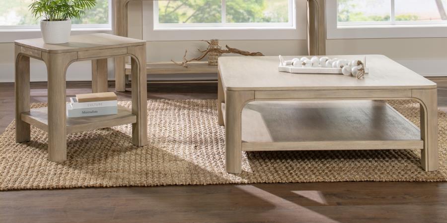 Solano Square Coffee Table Set Weathered Mango - Image 2
