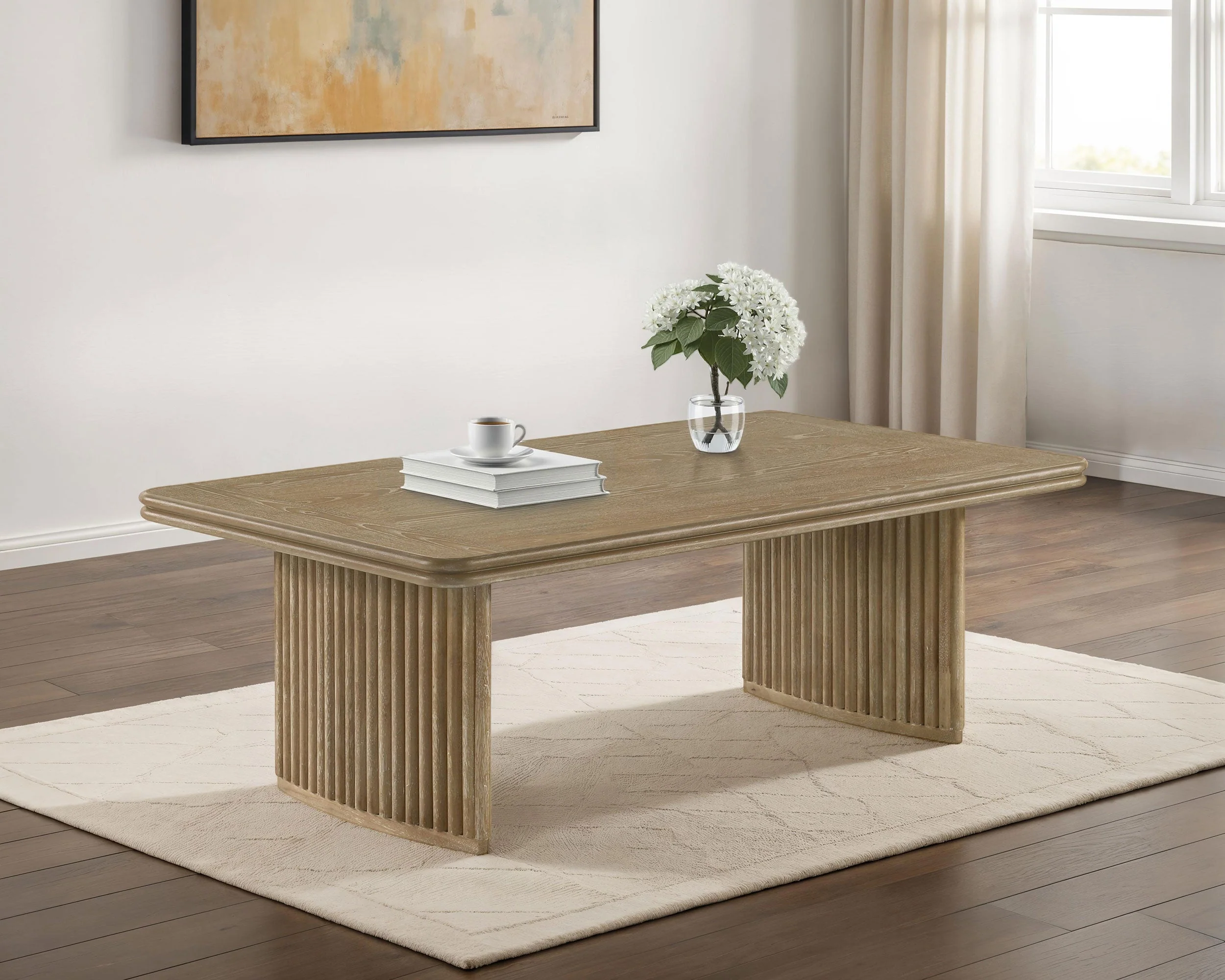 Adina Rectangular Wood Coffee Table - Image 5