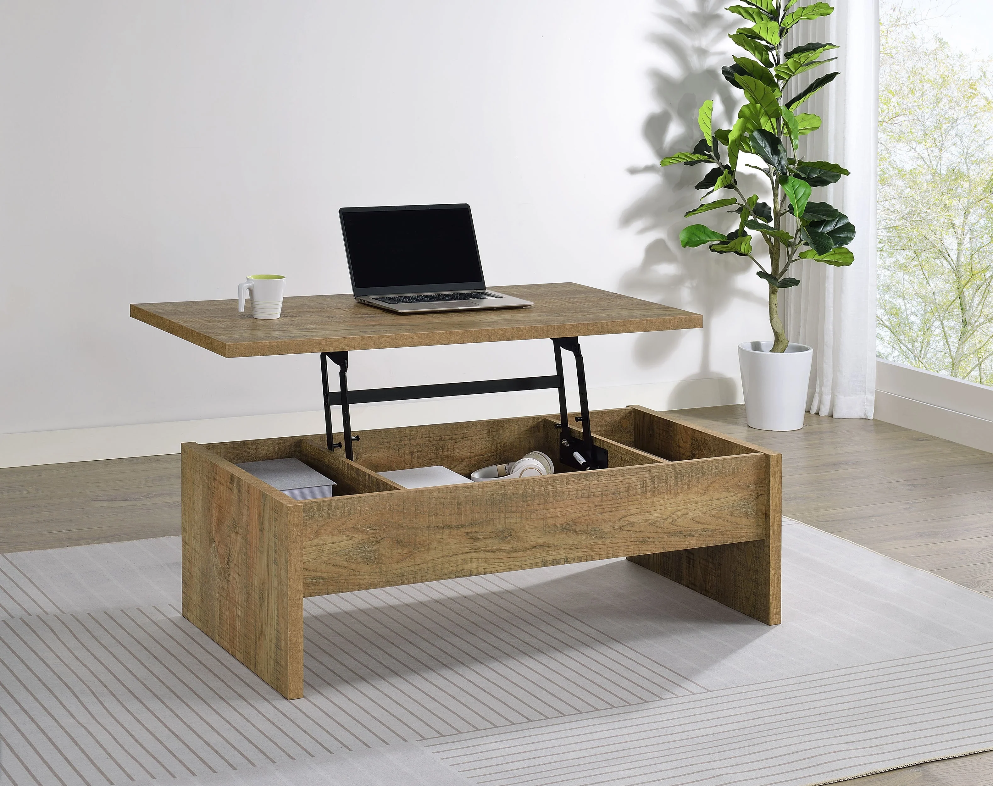 Canoga Engineered Wood Lift Top Coffee Table - Image 6