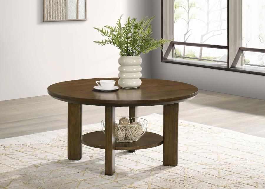 Ottowa 36-inch Round Wood Cocktail Coffee Table - Image 2
