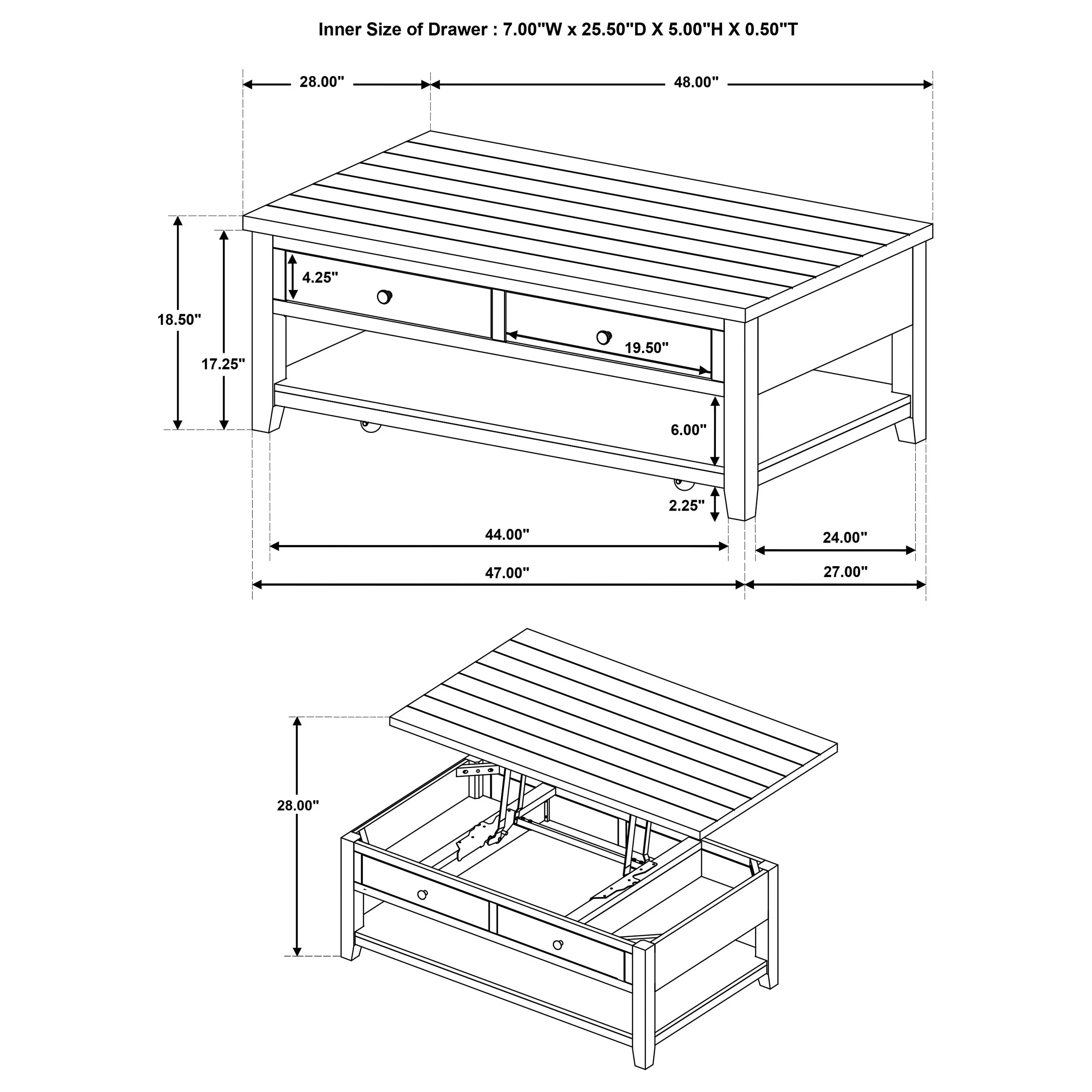 Payne 48-inch Mobile Lift Top Coffee Table - Image 35