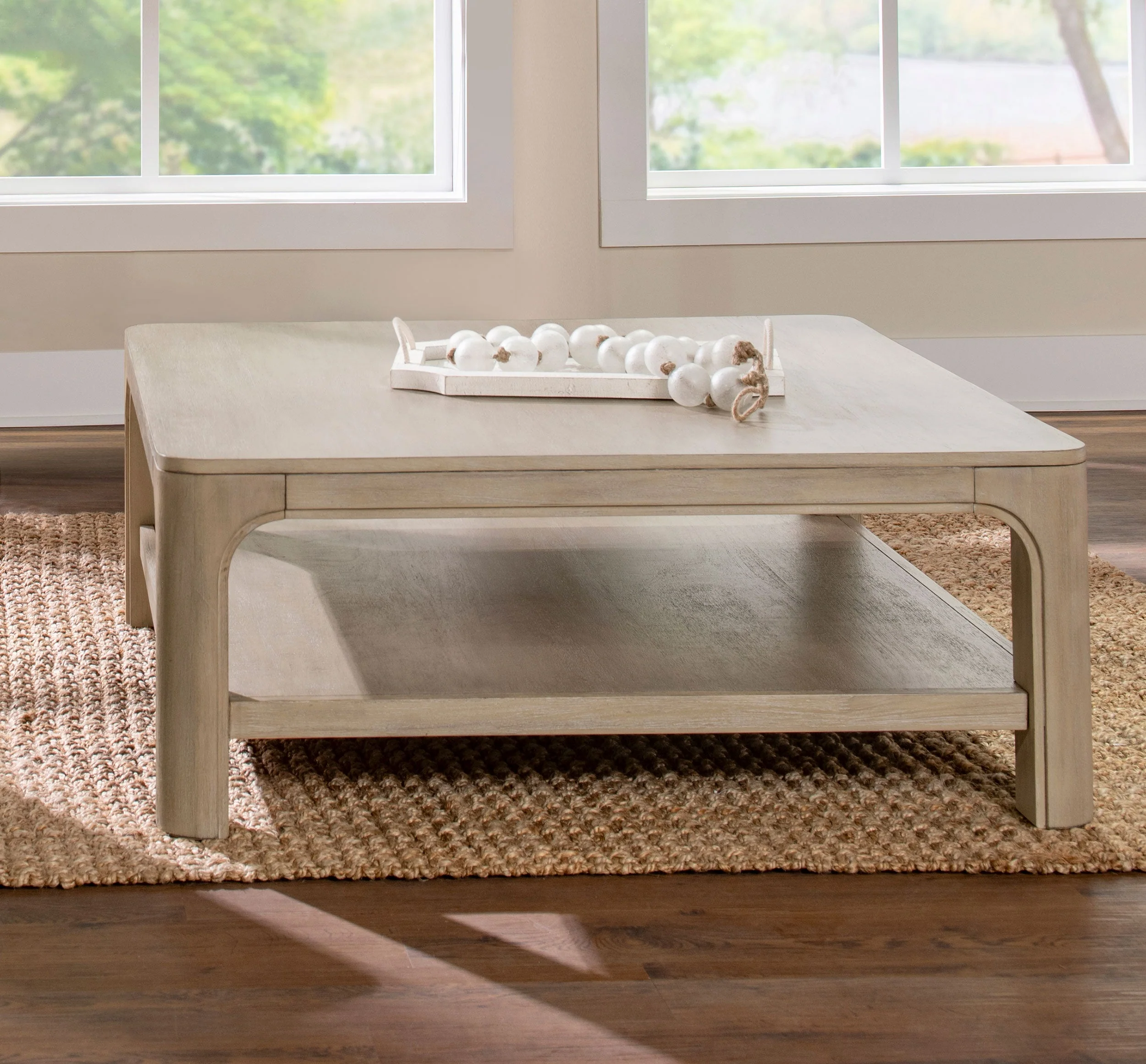 Solano Square Wood Cocktail Coffee Table Weathered Mango - Image 3