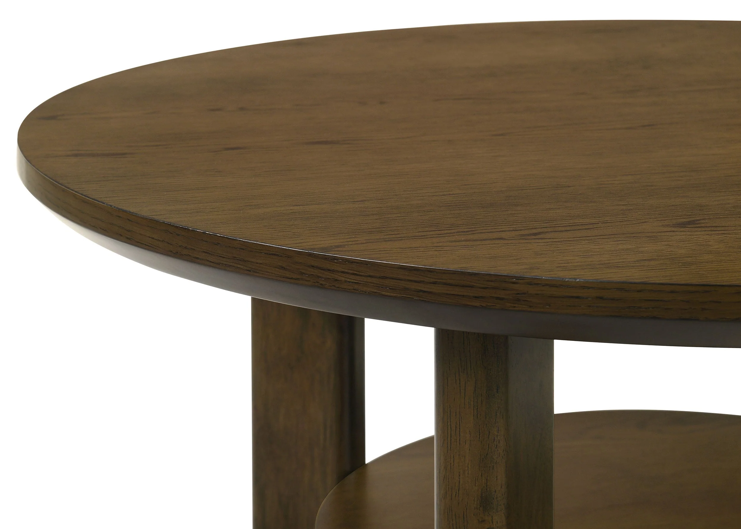 Ottowa Round Wood Side End Table with Shelf - Image 16