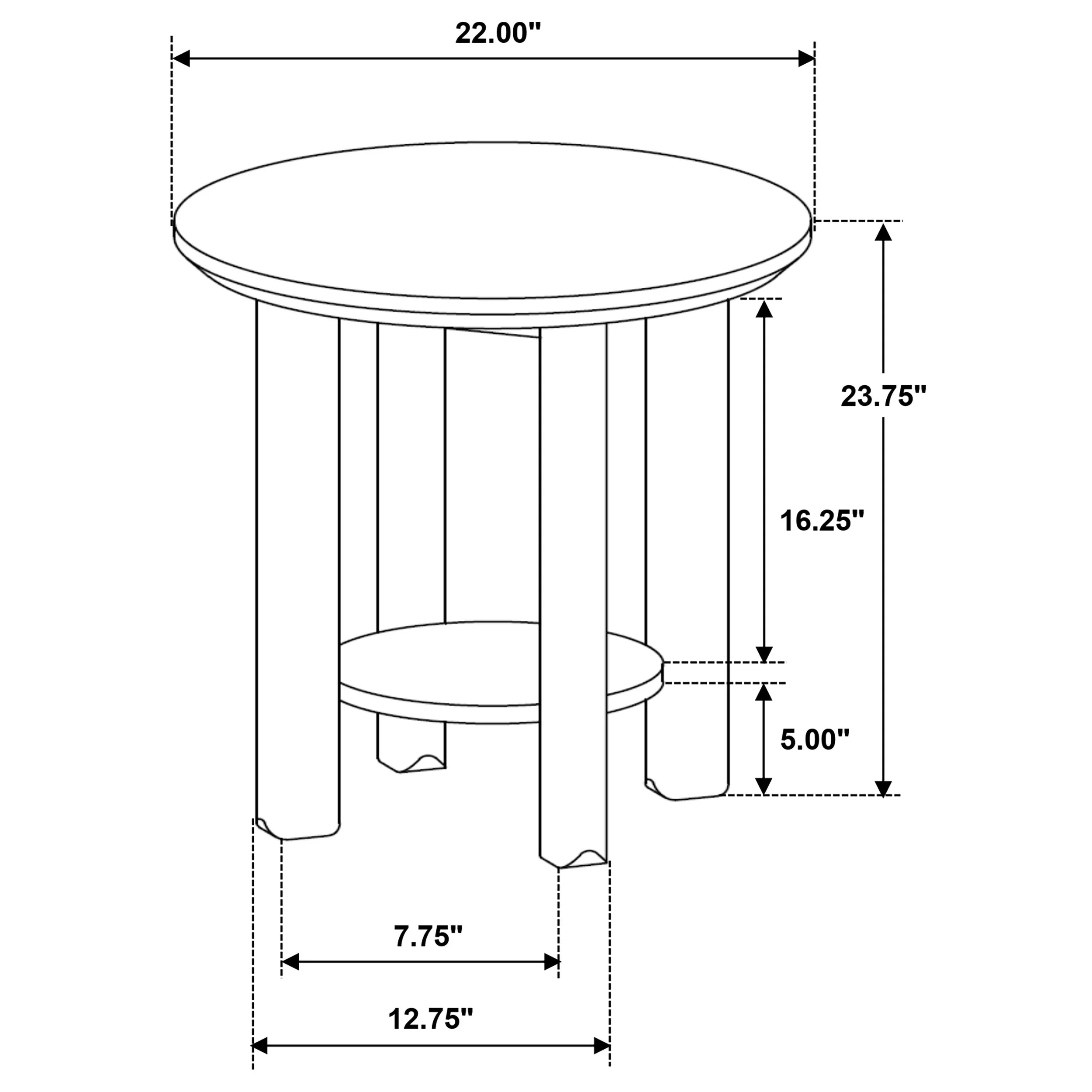 Ottowa Round Wood Side End Table with Shelf - Image 20