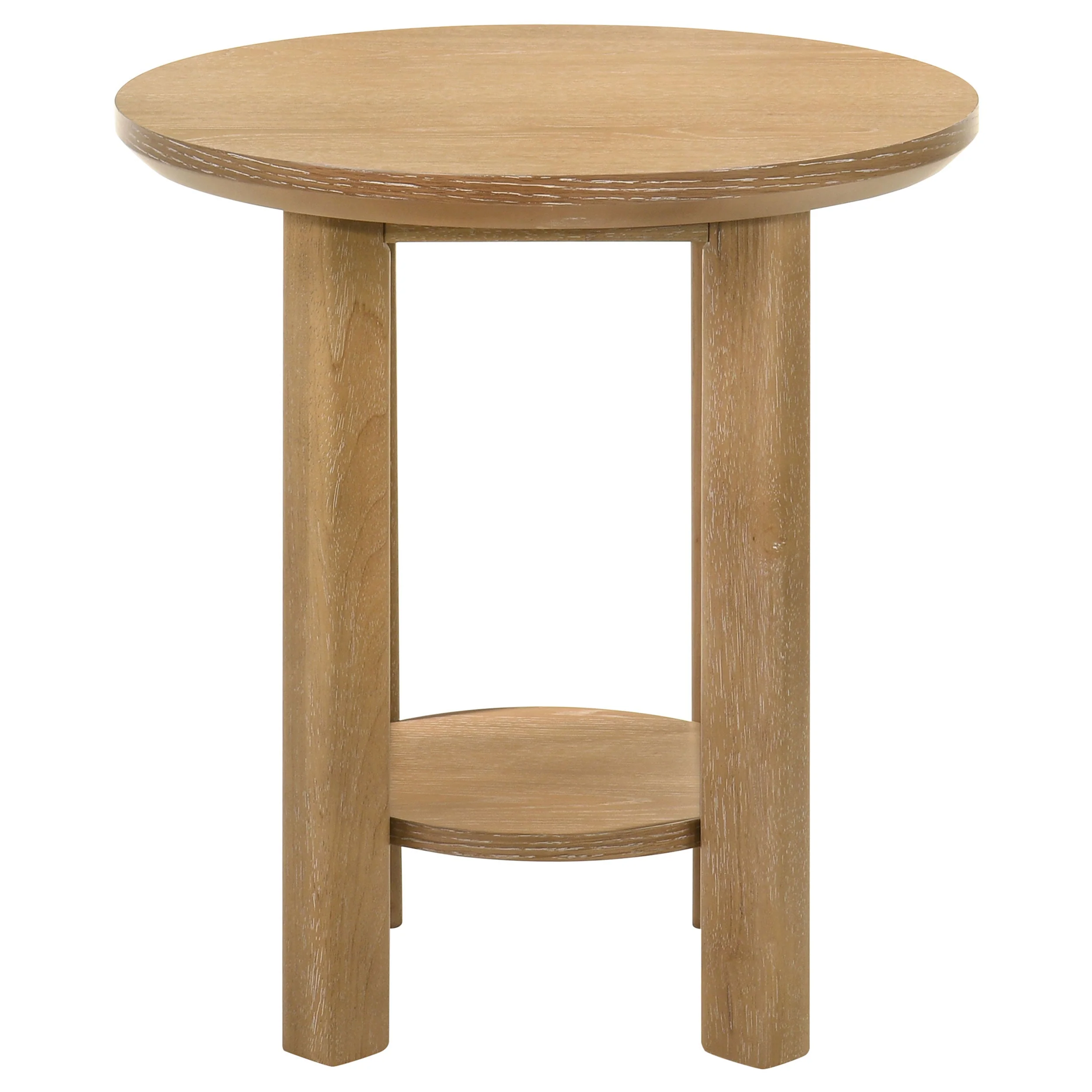 Ottowa Round Wood Side End Table with Shelf - Image 7