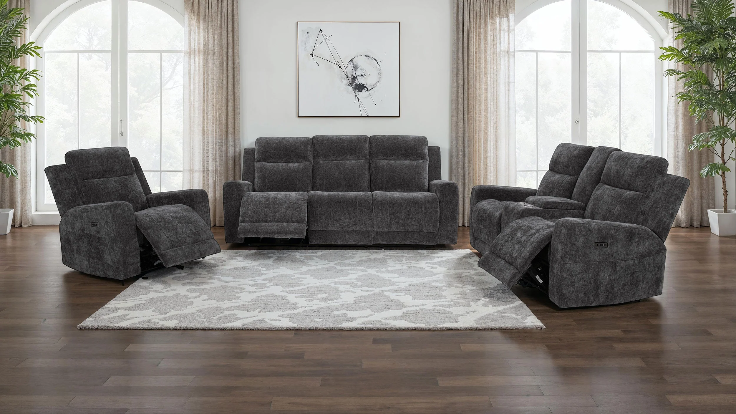 Kennett Chenille Power Reclining Sofa Set - Image 8