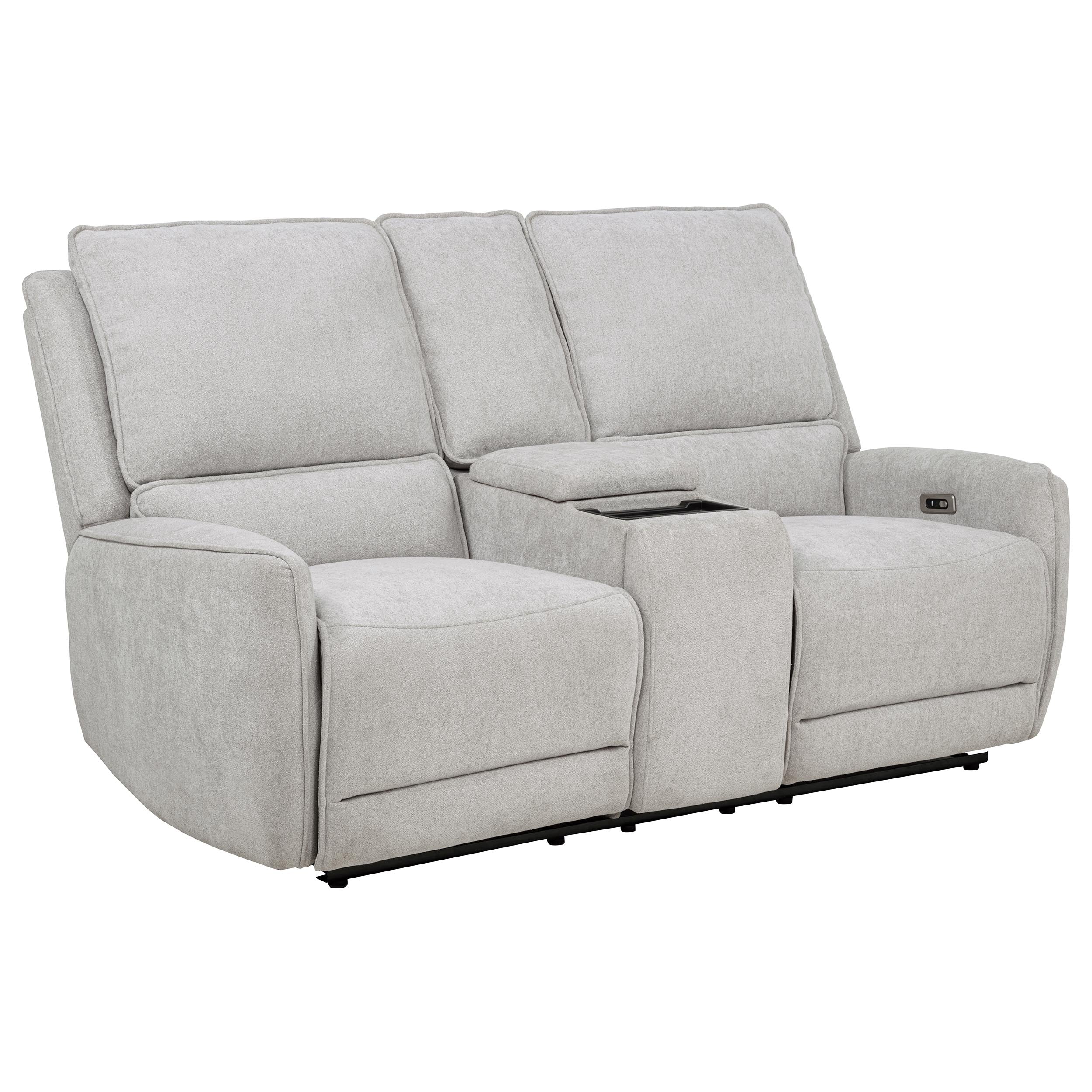 Sylmar Chenille Power Reclining Sofa Set Dove Grey - Image 14