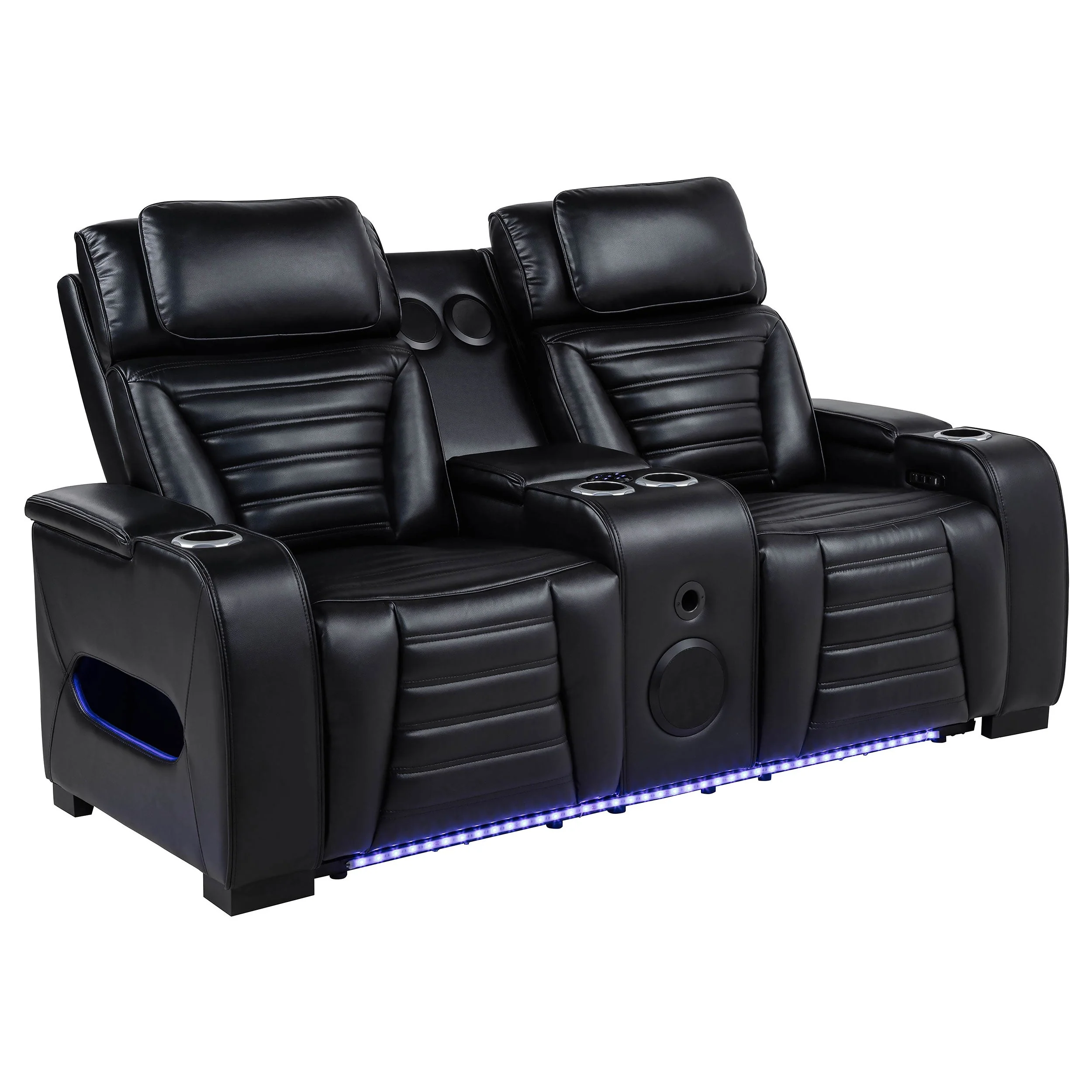 Zuma Faux Leather Dual Power LED Sofa Set - Image 19