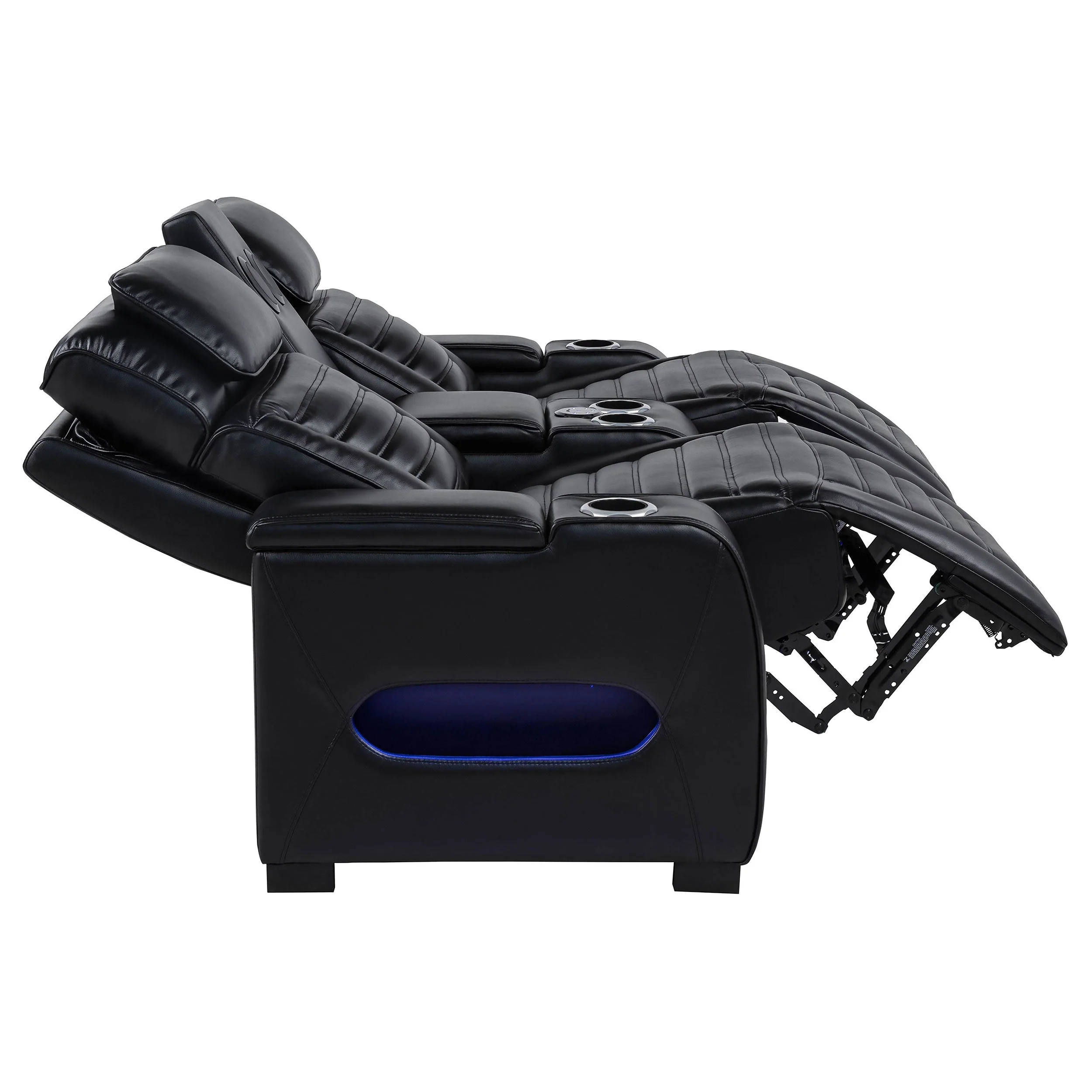 Zuma Faux Leather Dual Power LED Sofa Set - Image 23
