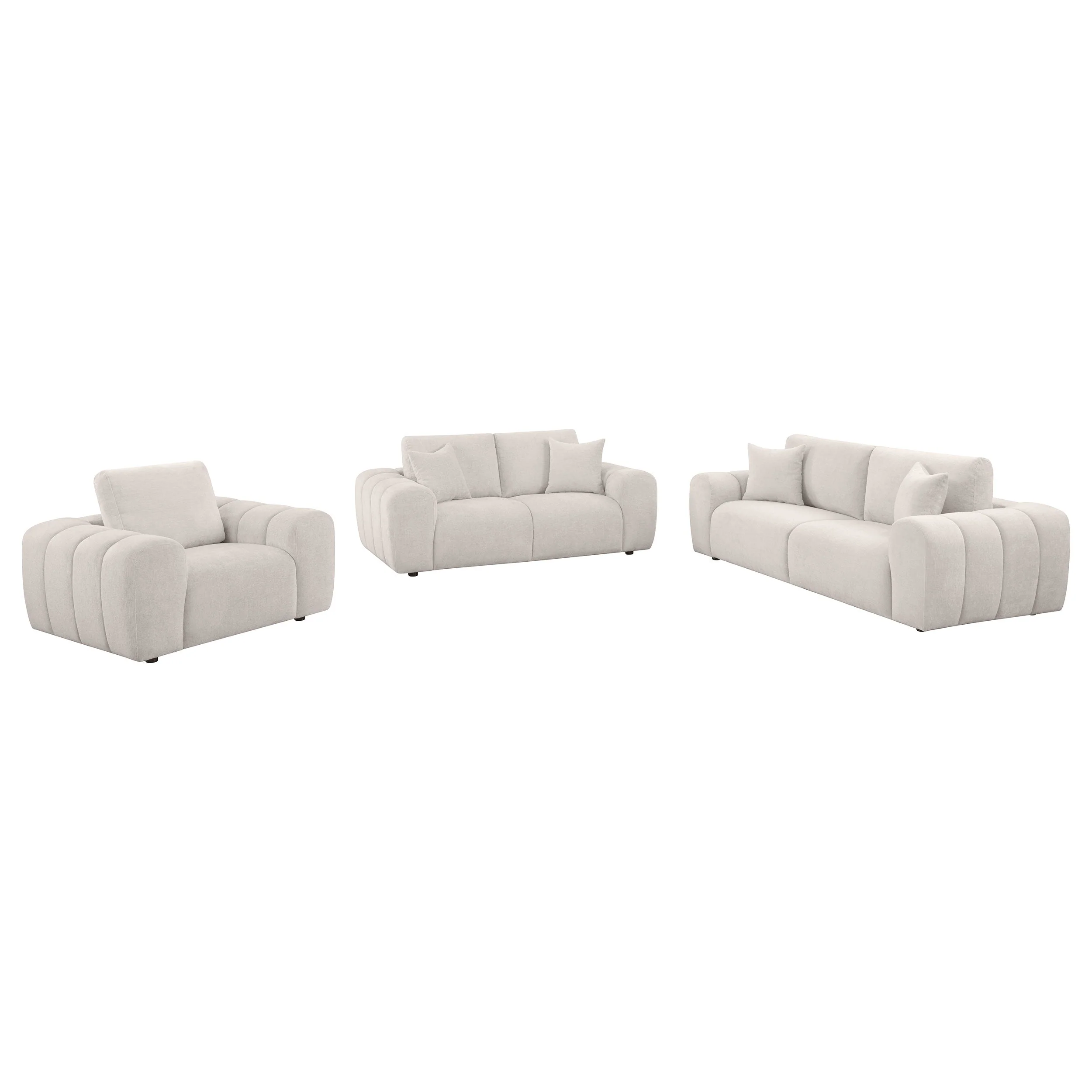 Burnett Chenille Upholstered Sofa Set - Image 11