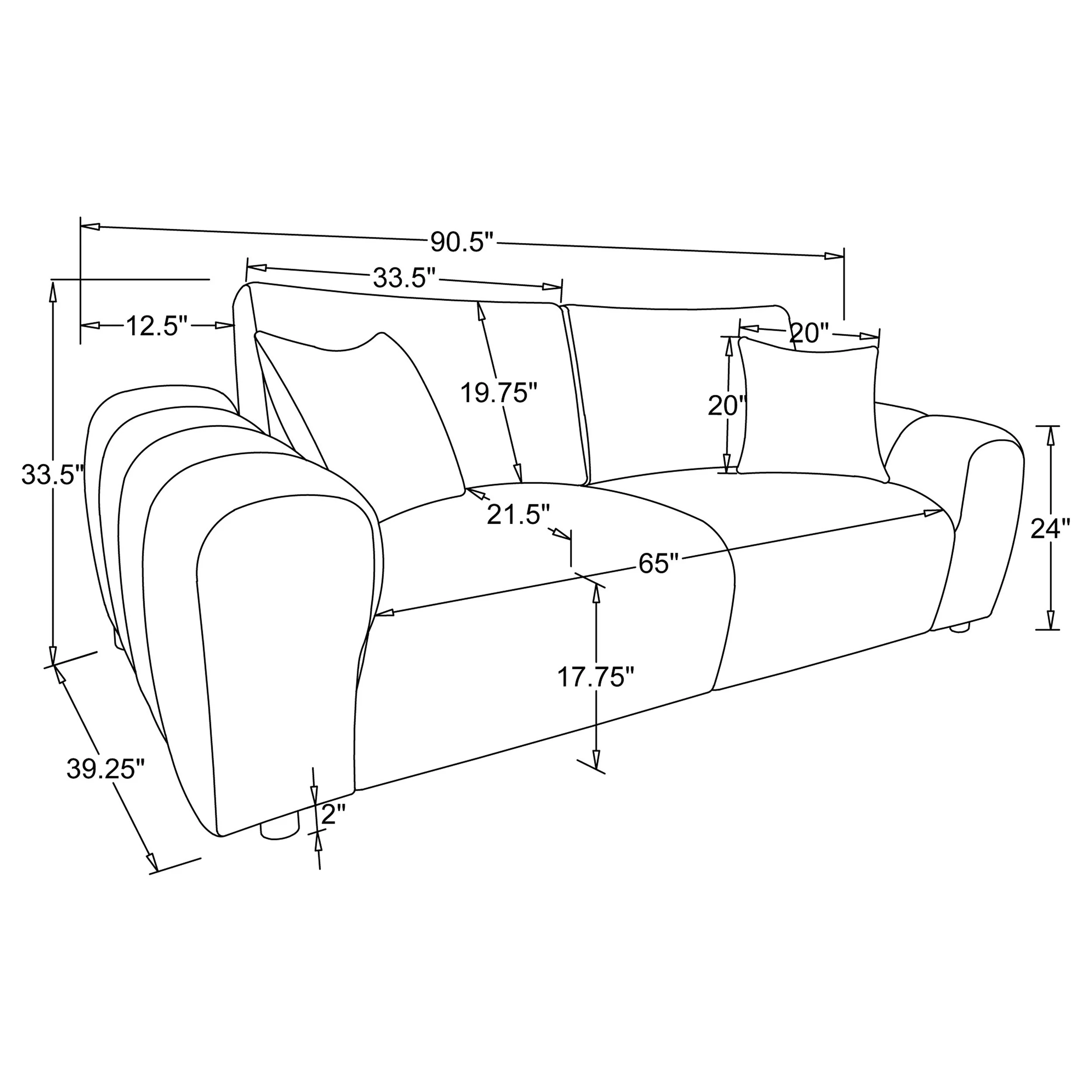 Burnett Chenille Upholstered Sofa Set - Image 49